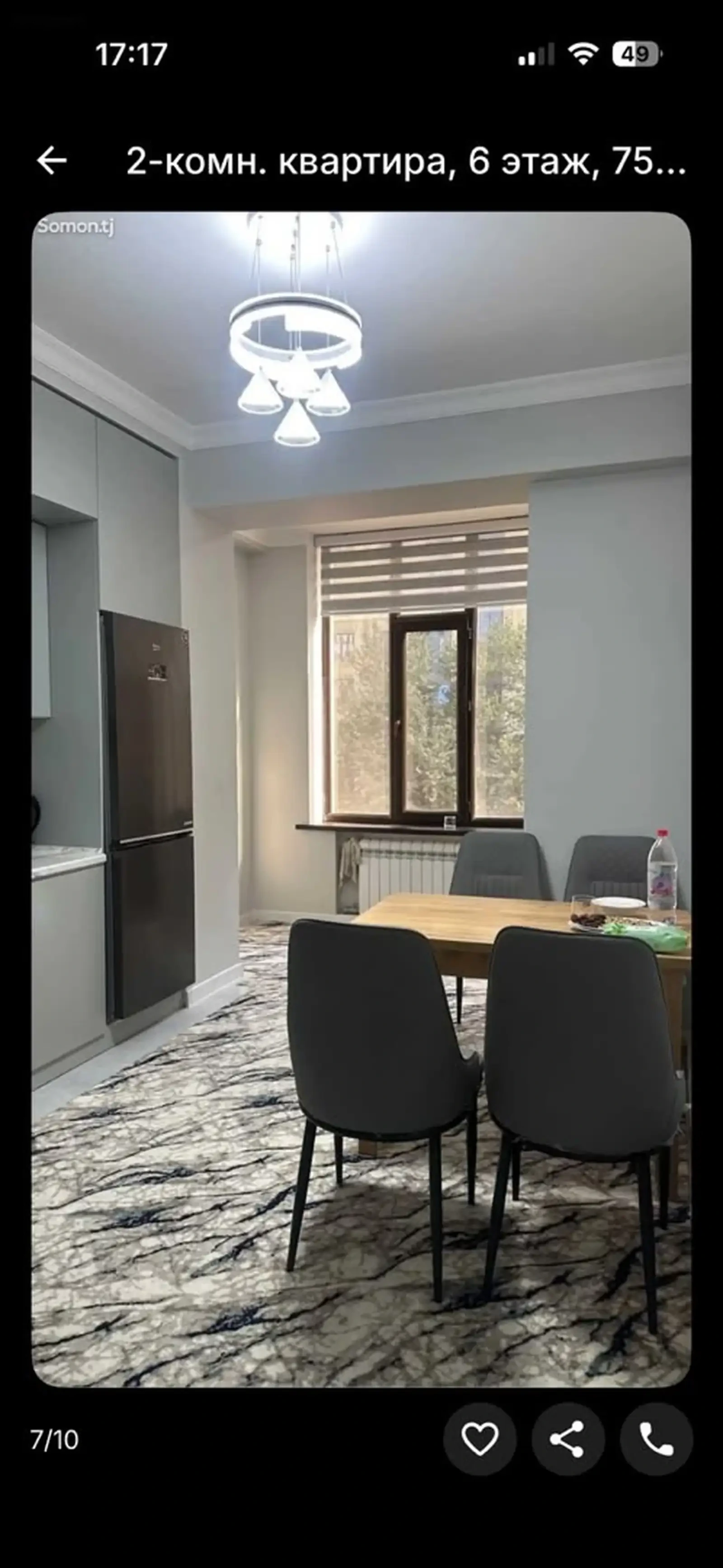 3-комн. квартира, 6 этаж, 75м², Сомони — фото 8