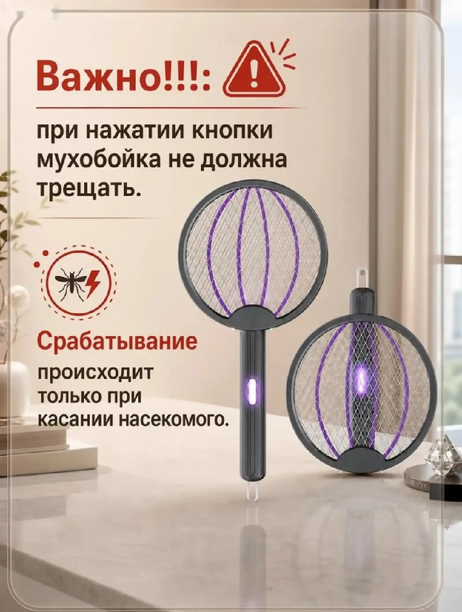 Электрическая мухобойка от комаров и мух — фото 6