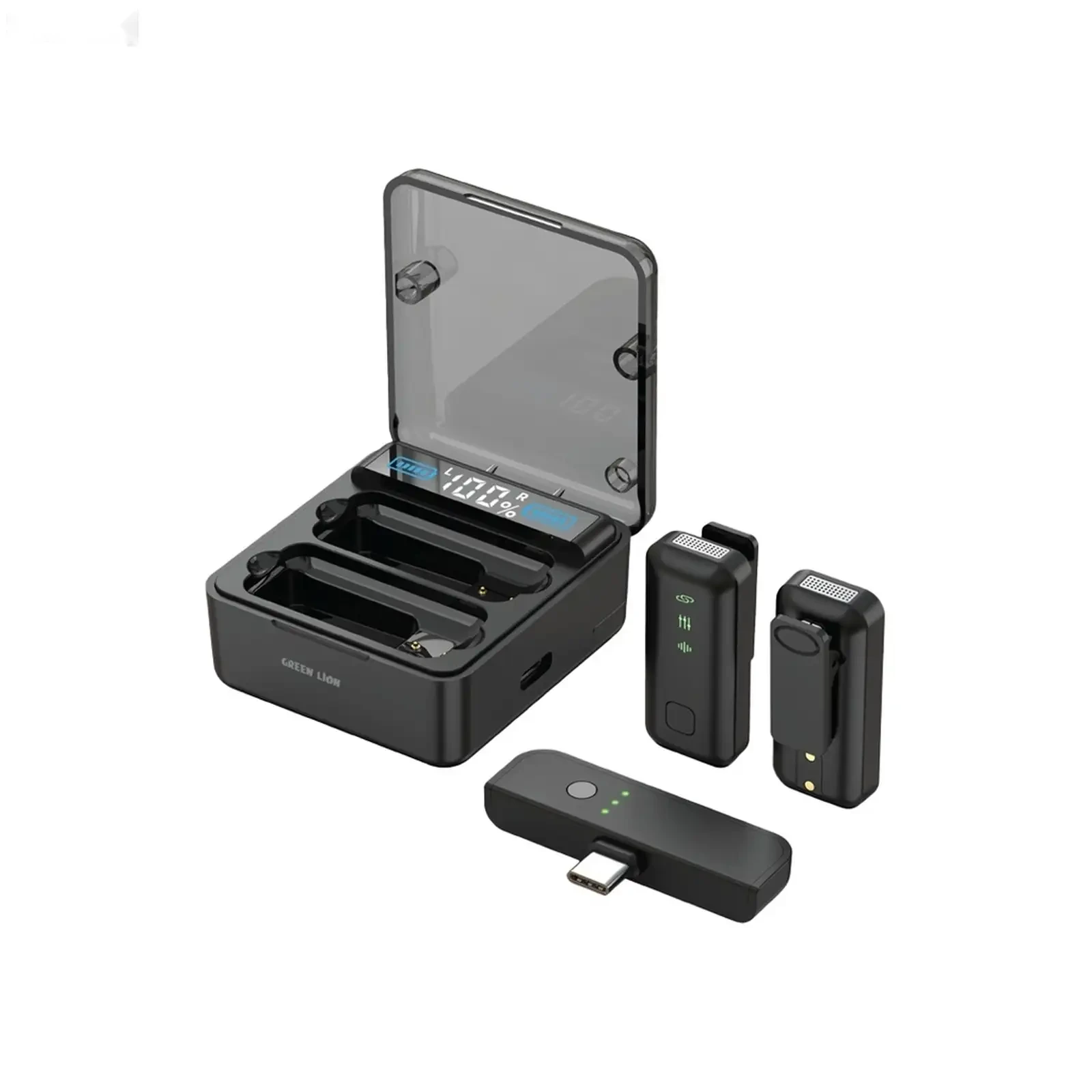 Беспроводной микрофон Green Lion 2 IN 1 Microphone Digital Display черный — фото 2