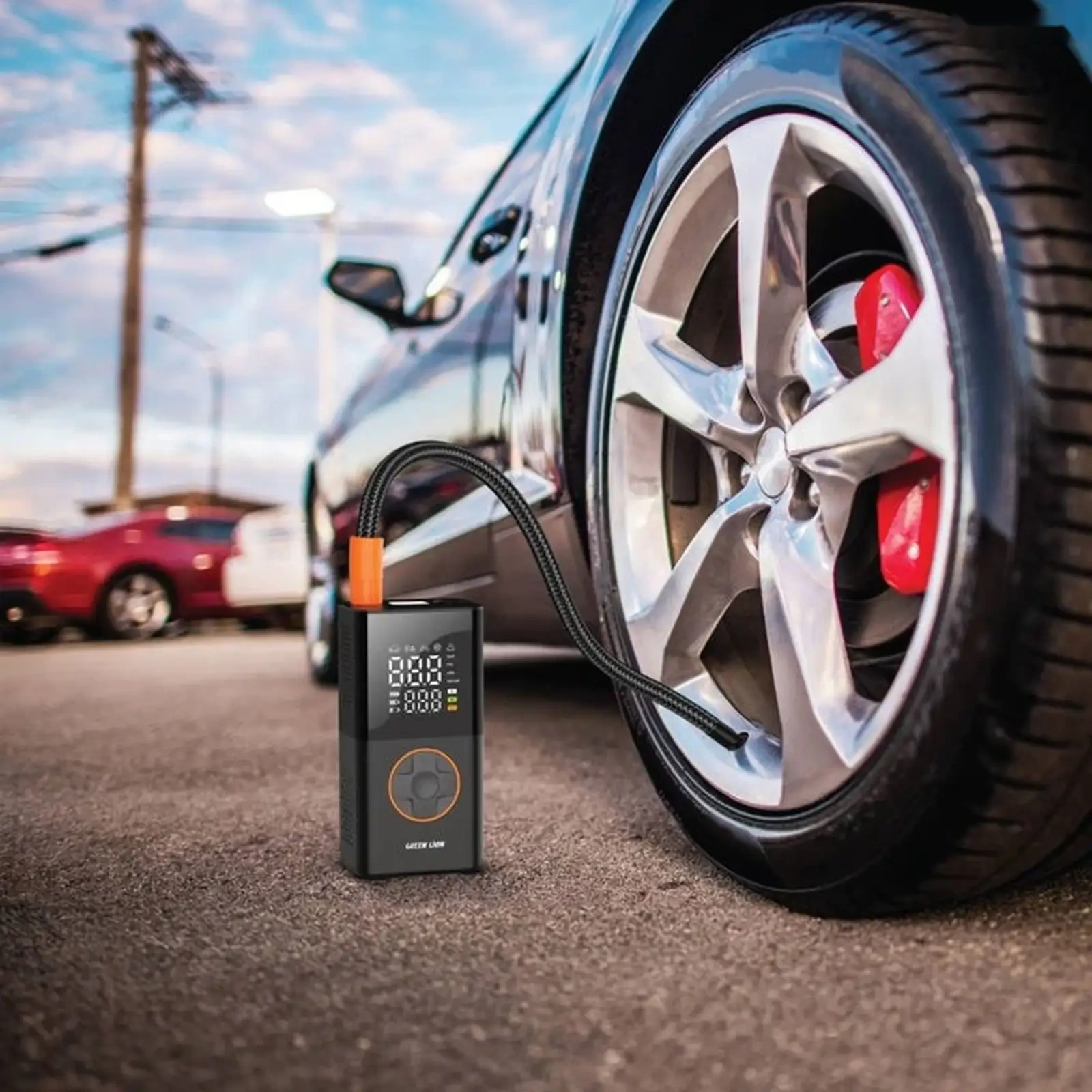 Портативный воздушный компрессор чёрный Green Lion GTI-01 Inflator Portable Air — фото 2