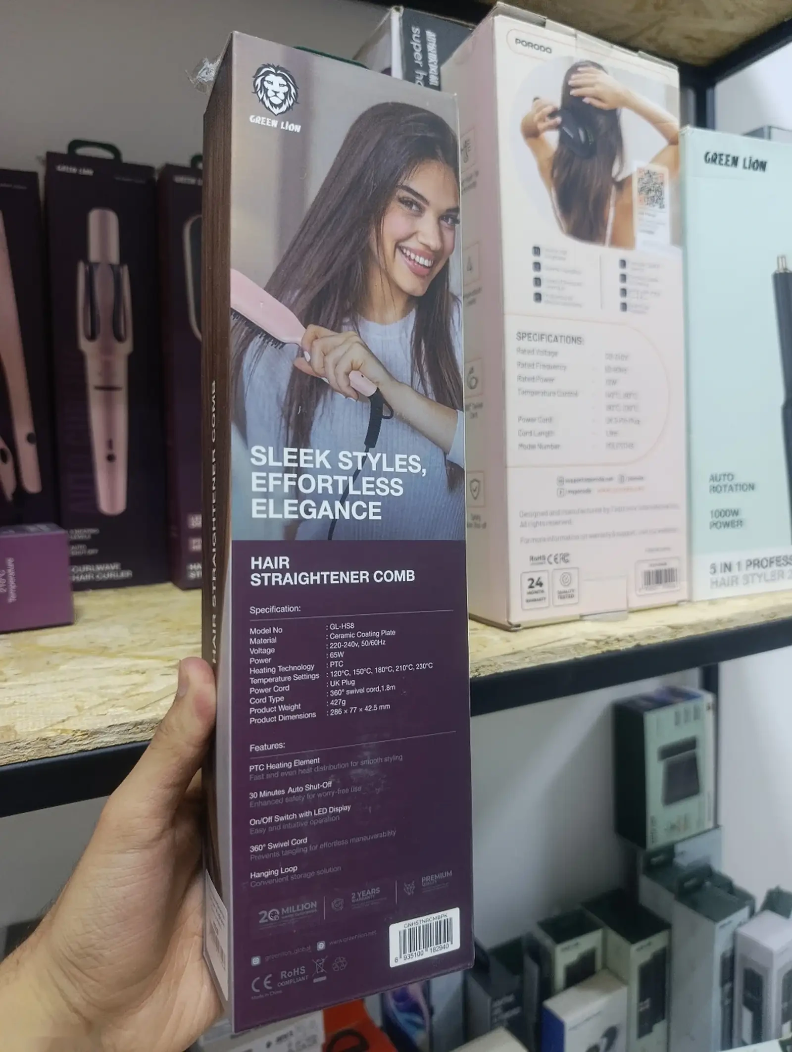 Расческа выпрямитель Green Lion Straightener comb розовый — фото 2