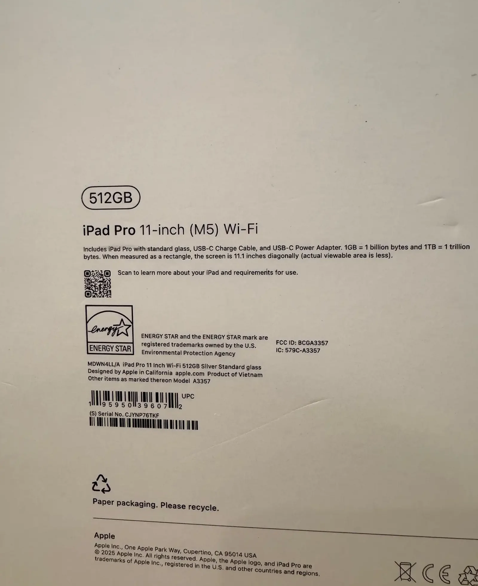 Планшет Apple iPad Pro 11 дюймов M5 512 WiFi