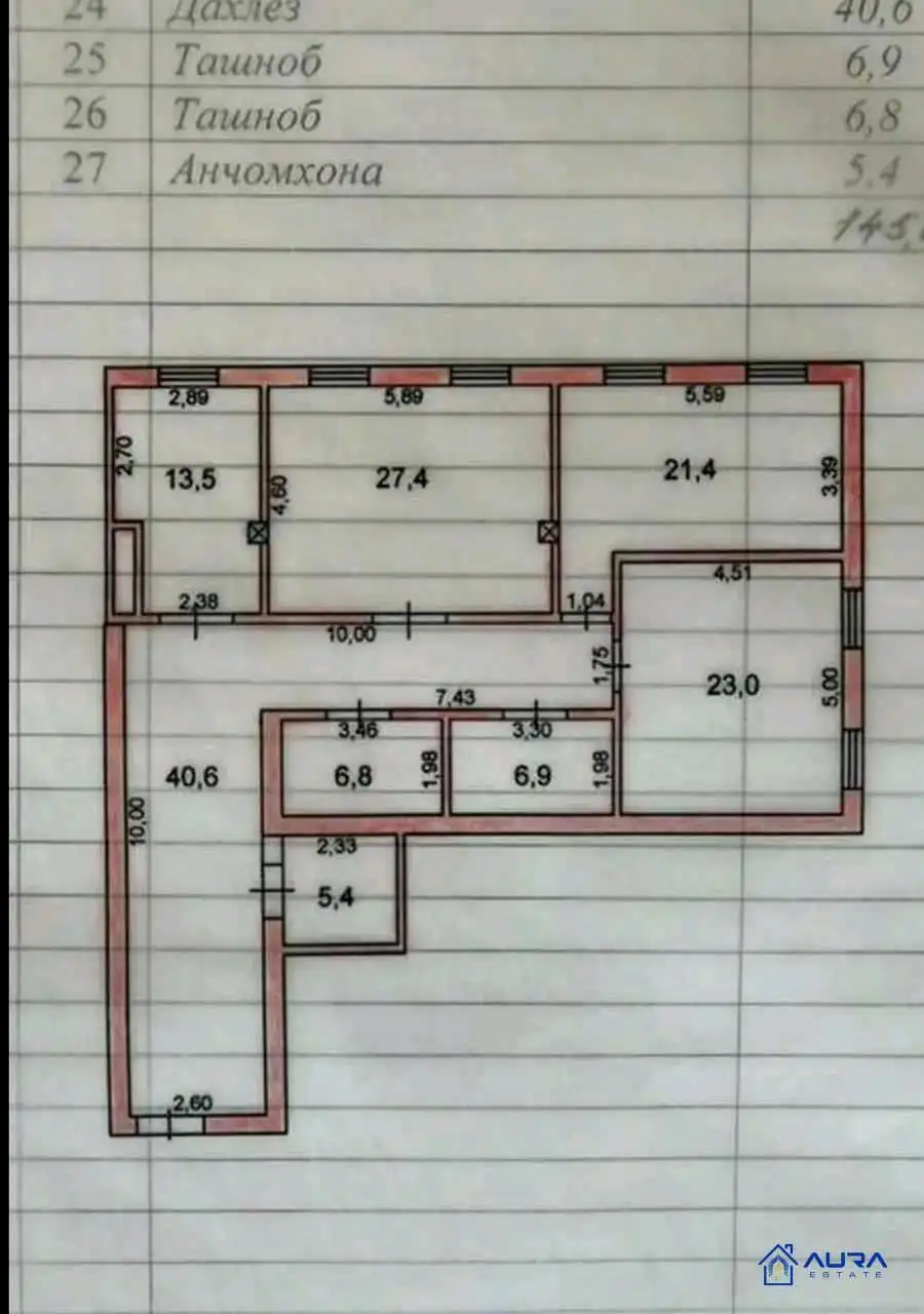 3-к квартира, 4 этаж, 145 м², Сино