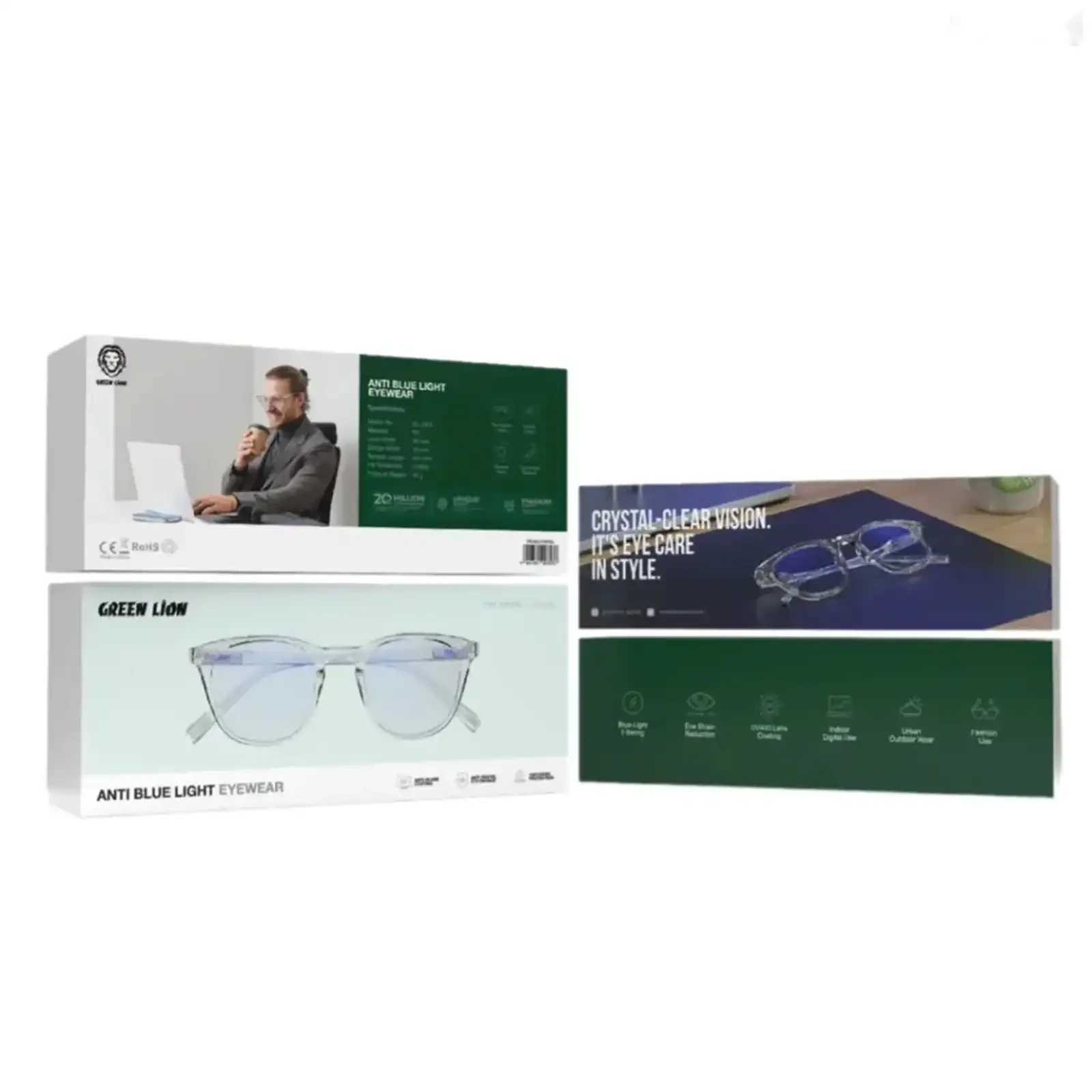 Антибликовые очки Green Lion Anti Blue Light Eyewear белый — фото 2