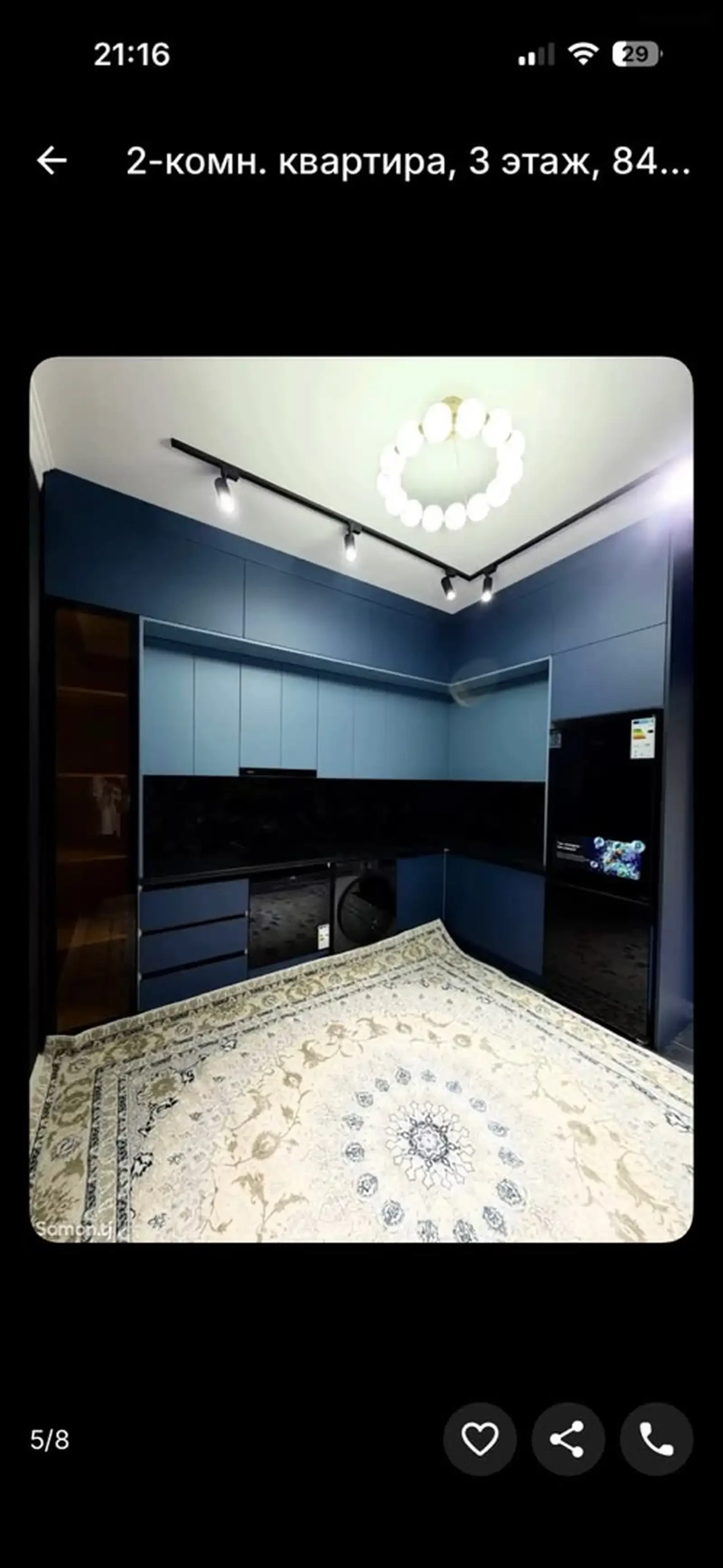 2-комн. квартира, 3 этаж, 84м², Сомони — фото 2