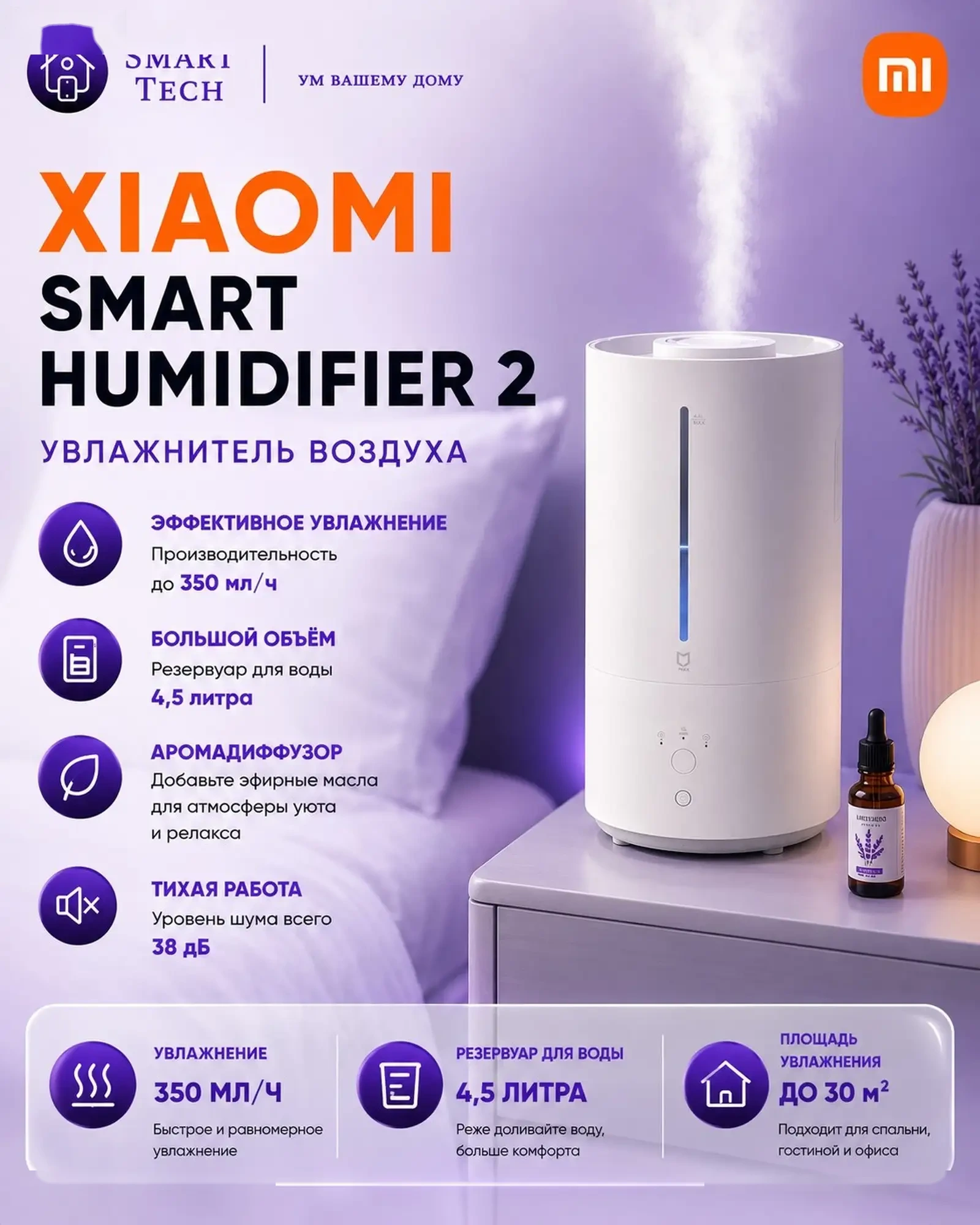 Увлажнитель воздуха Xiaomi Mijia Smart Sterilization Humidifier 2