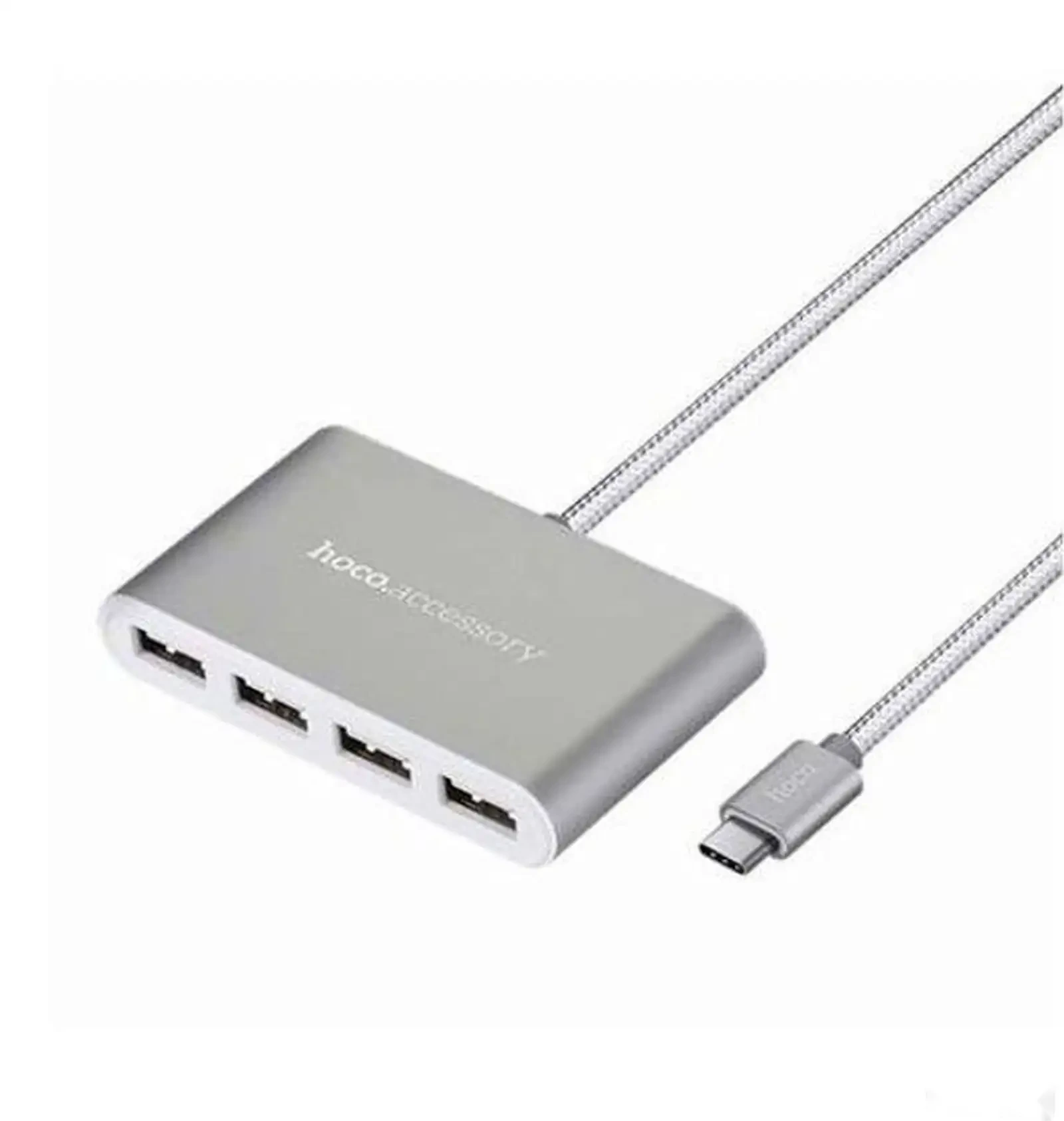 Кабель USB Hoco HB3 Type C to 4USB Silver — фото 2