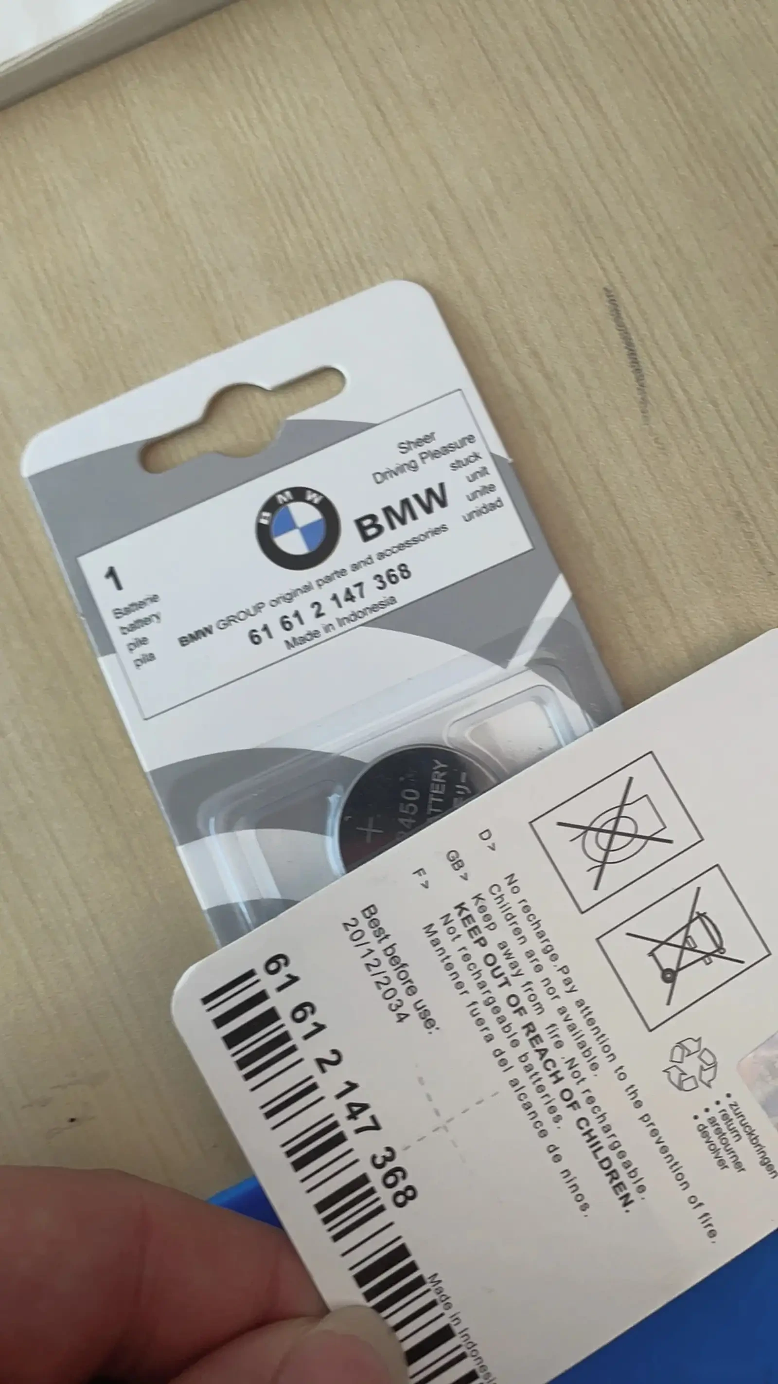 Батарейки ключа BMW CR2450 — фото 2
