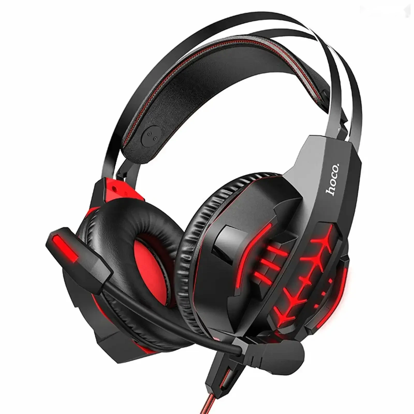 Проводные игровые наушники Hoco W102 красно-черные — фото 2