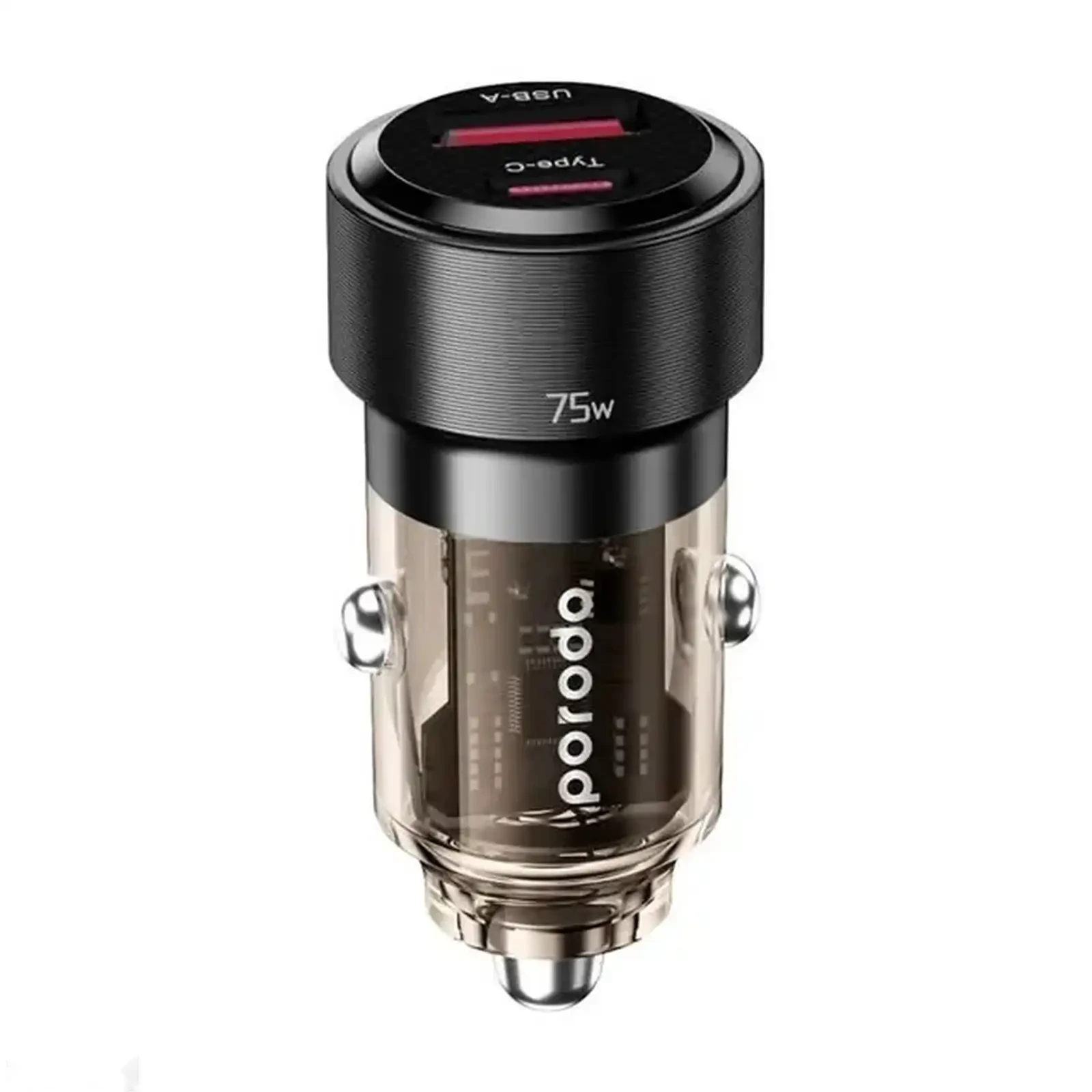 Автомобильное зарядное устройство Porodo 75W Transparent Dual Port Car Charger P — фото 2