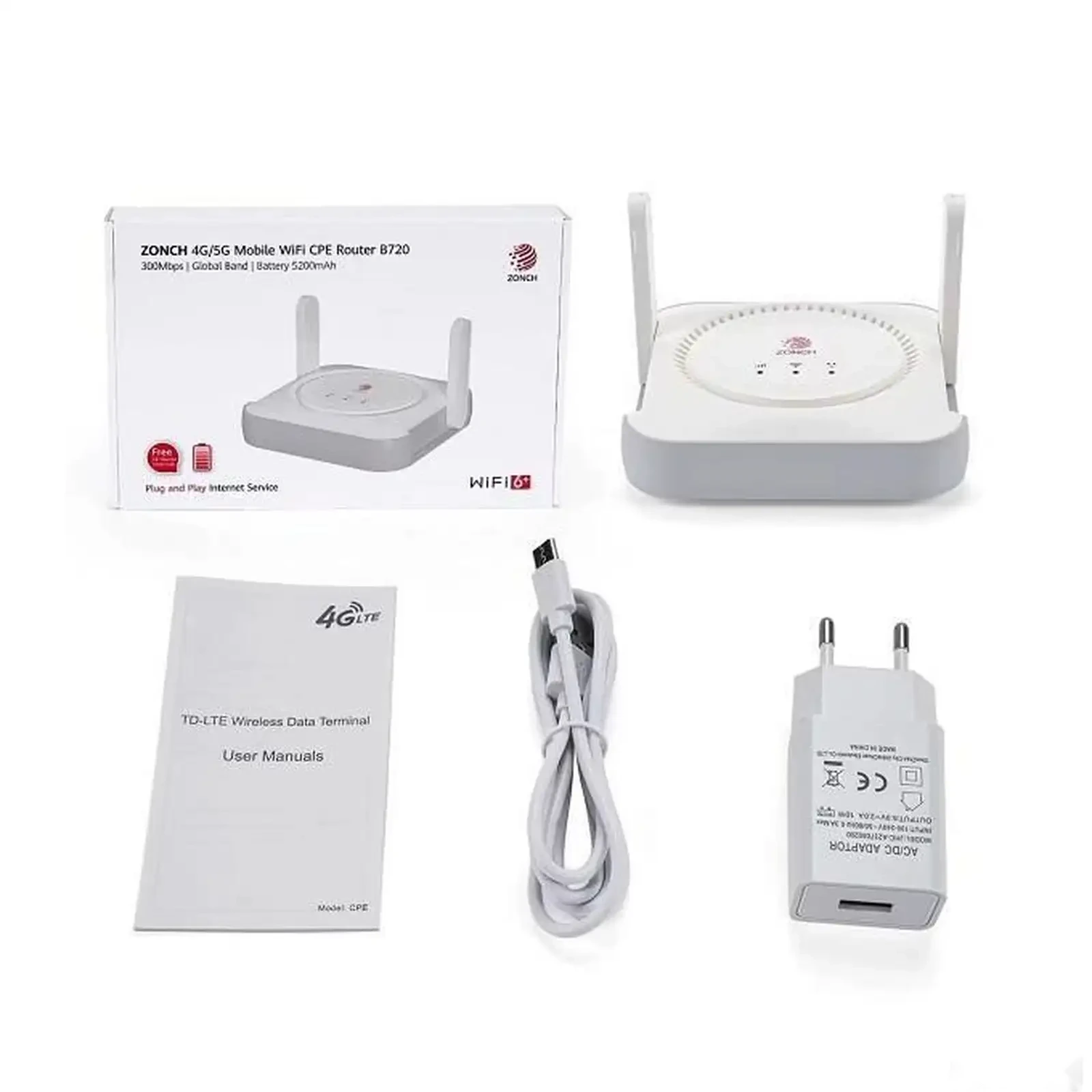 Wi-Fi роутер Zonch 4G/5G Wi-FI Cpe Router B720 5200mAh — фото 2