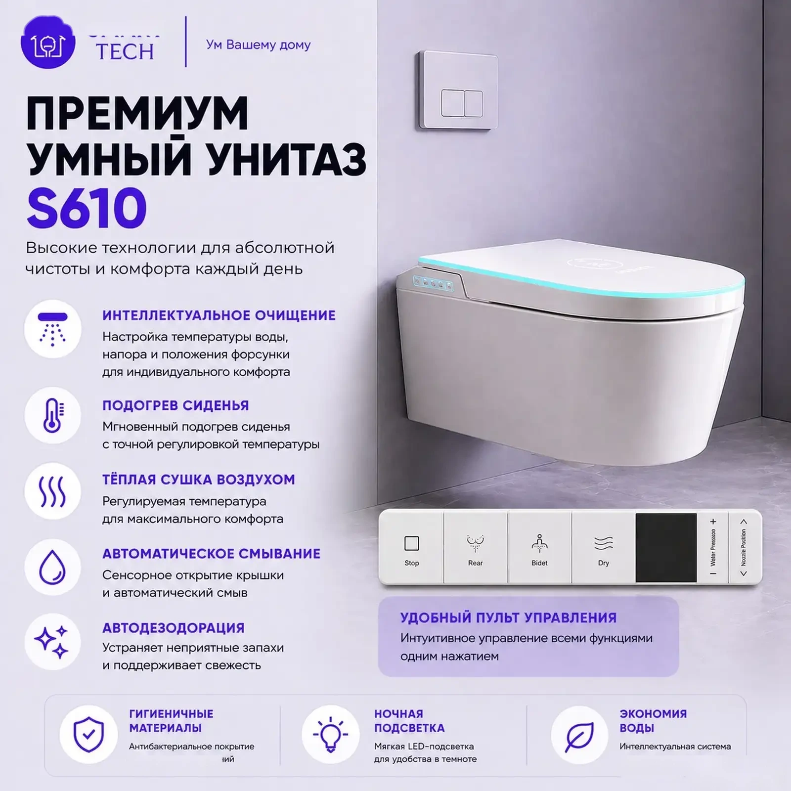 Умный унитаз - инсталляция