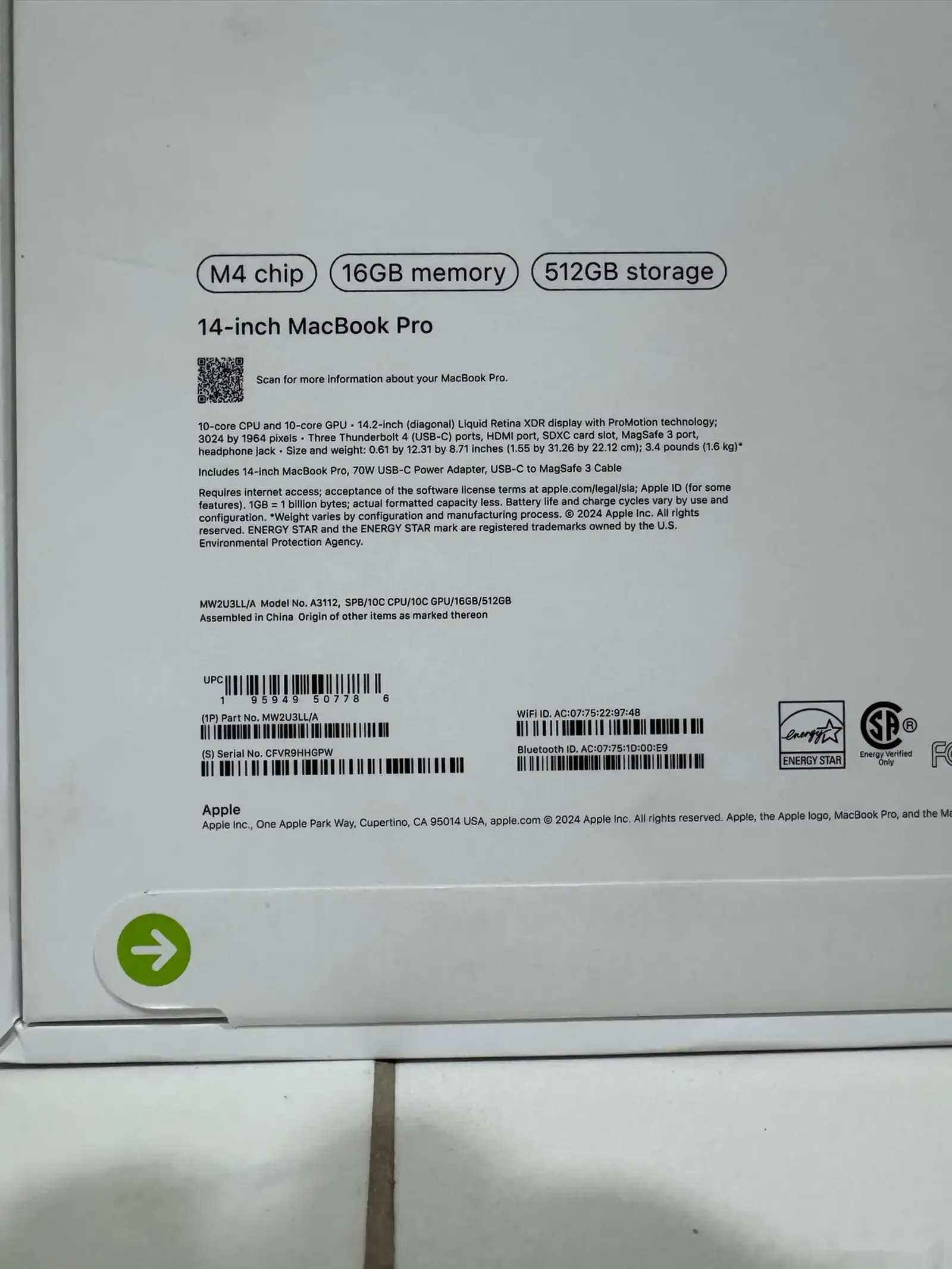 Ноутбук MacBook Pro 14 M4 16 512 — фото 2