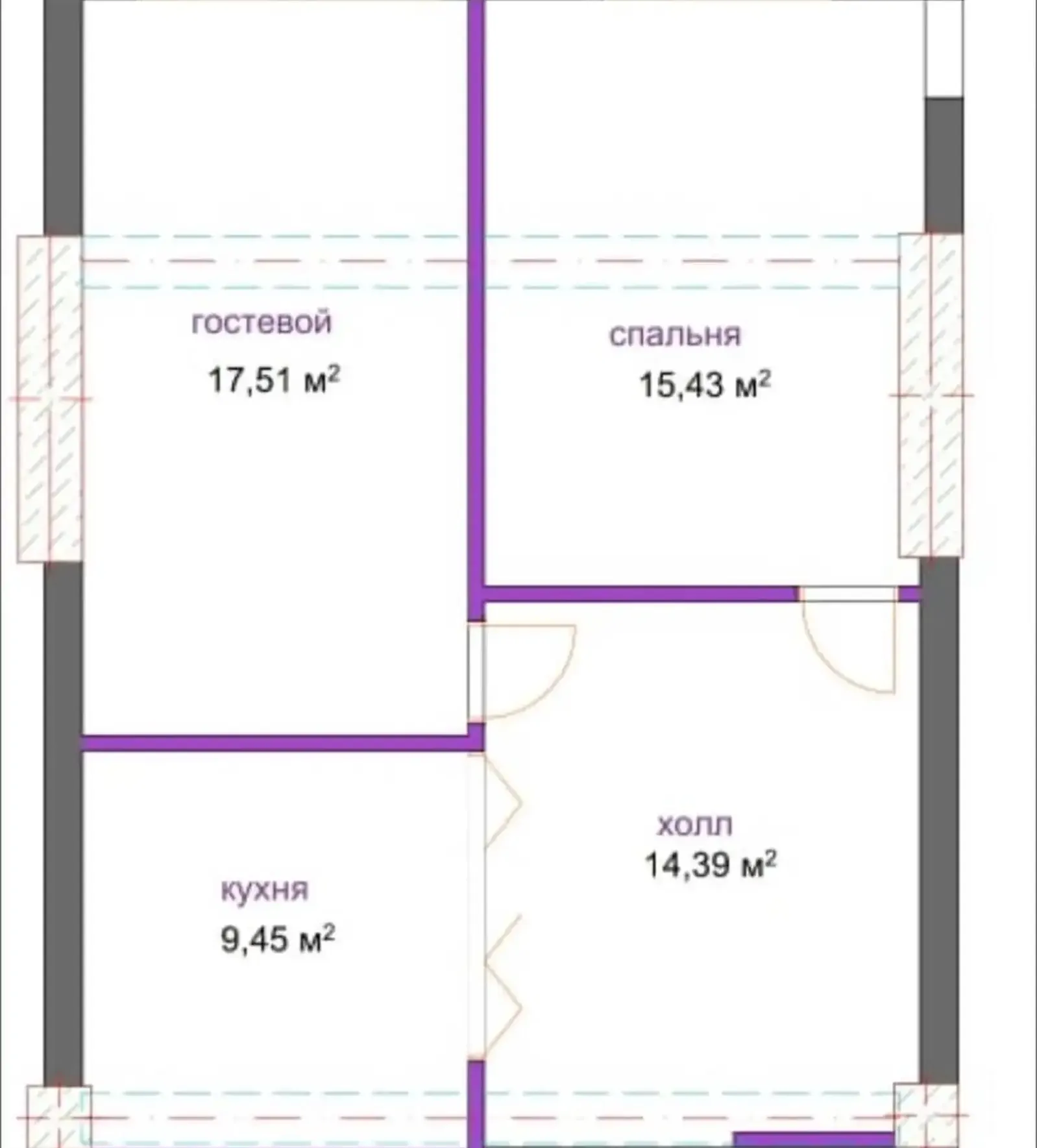 2-комн. квартира, 11 этаж, 67 м², Сино