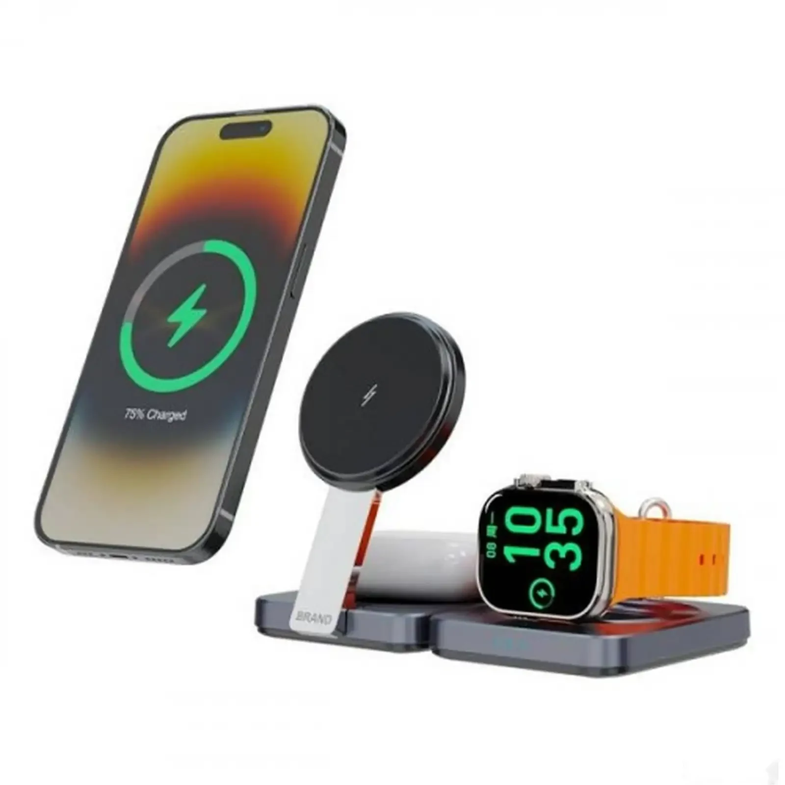 Зарядная станция Powerology Qi2-15W Magsafe iPH15 Multi-Device — фото 2