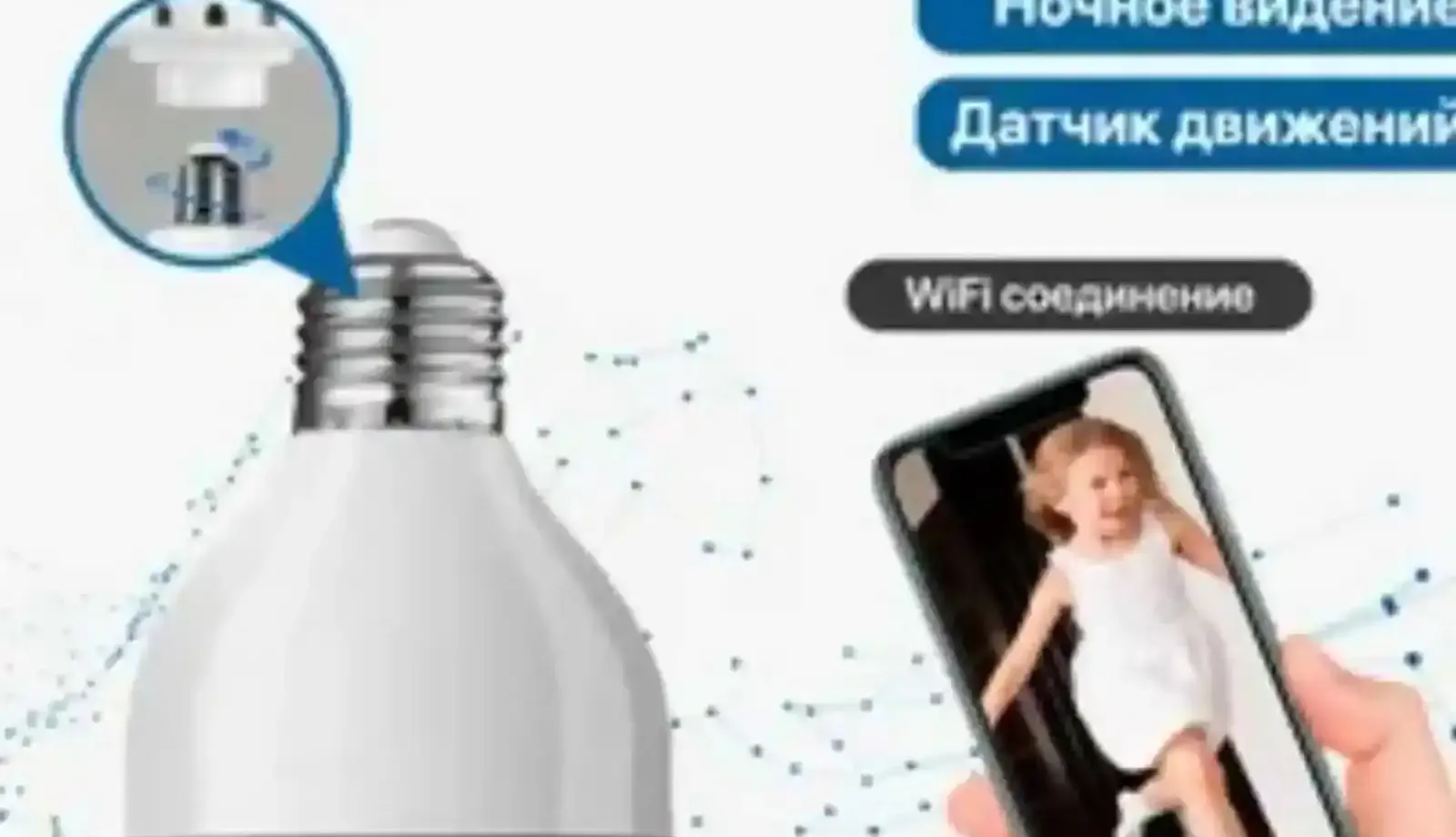 Поворотная камера видеонаблюдения / камера лампочка для дома