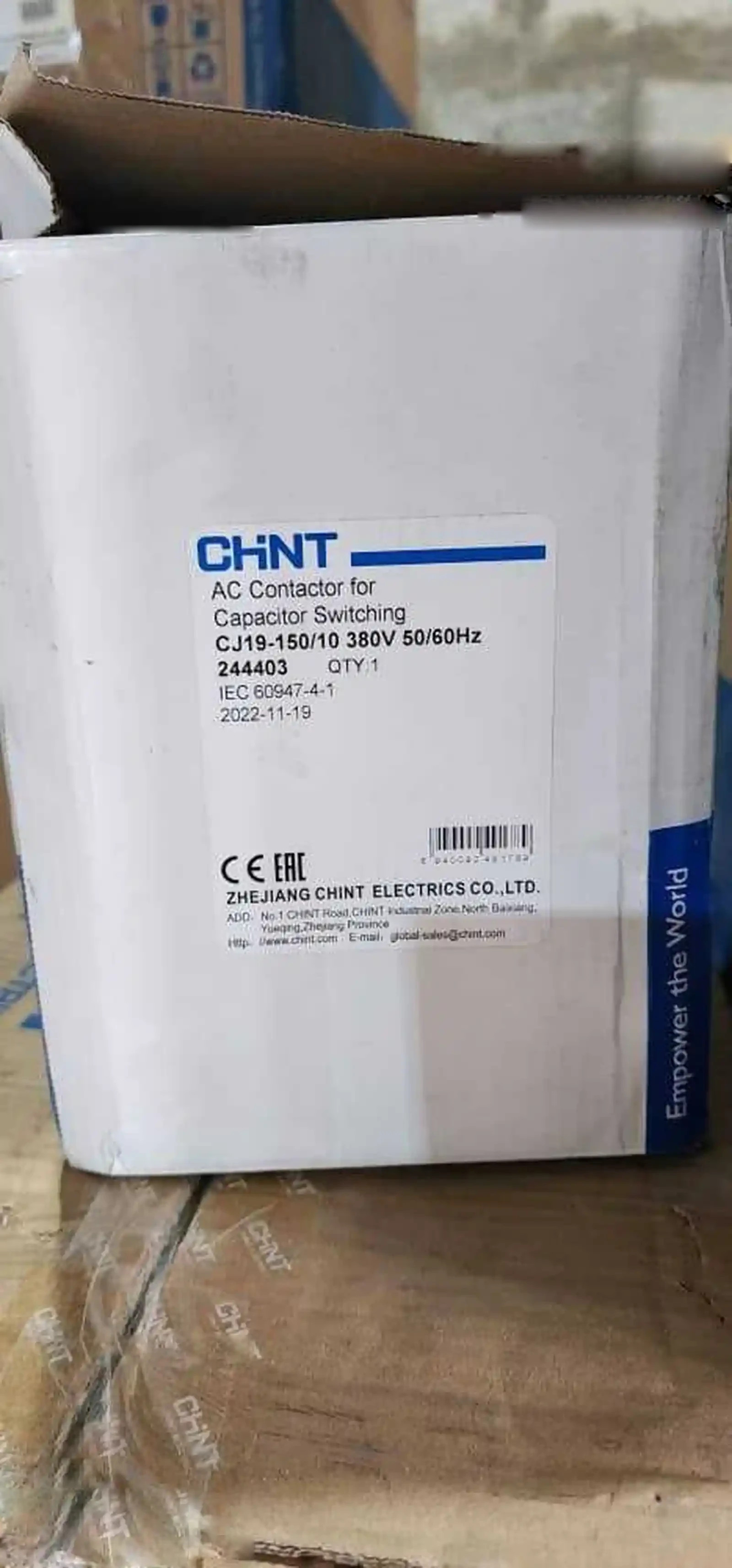 Конденсаторный контактор CJ19-150/10 220V 50/60Hz