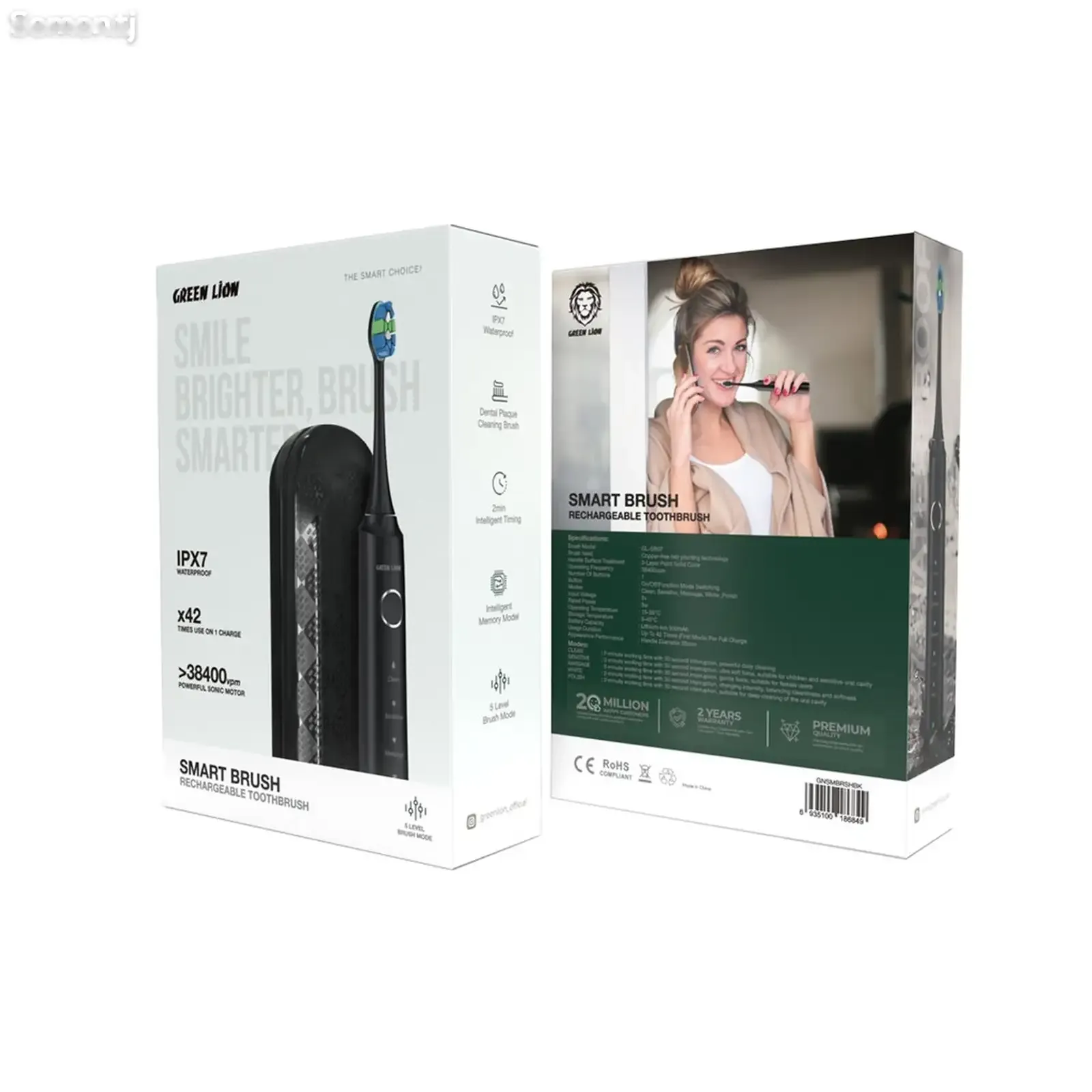 Электрическая зубная щетка Green Lion Smart Brush Rechargeable Toothbrush черный