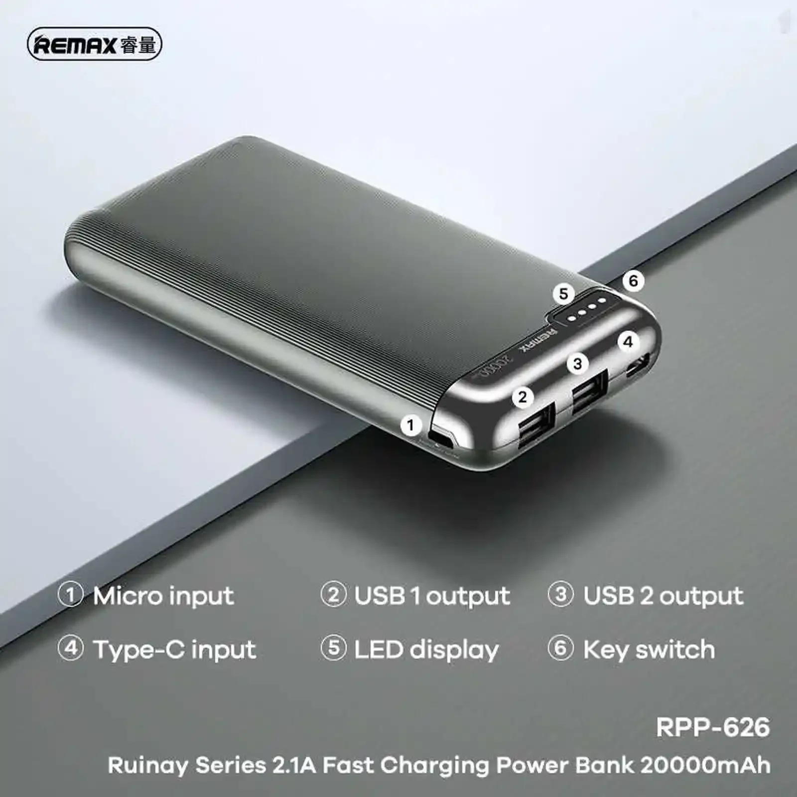 Внешний аккумулятор Remax Powerbank 20000 mah — фото 2