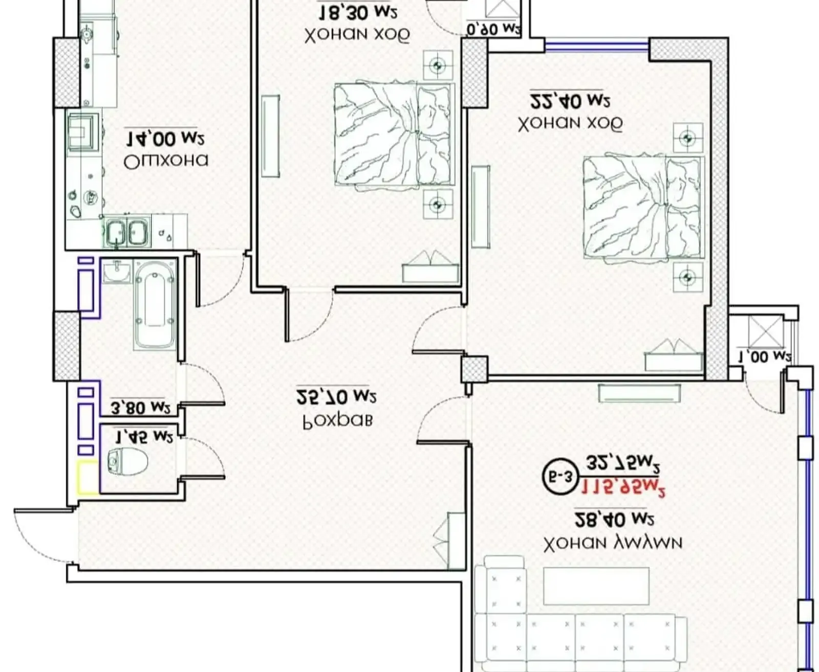 3-комн. квартира, 7 этаж, 115 м², Спартак