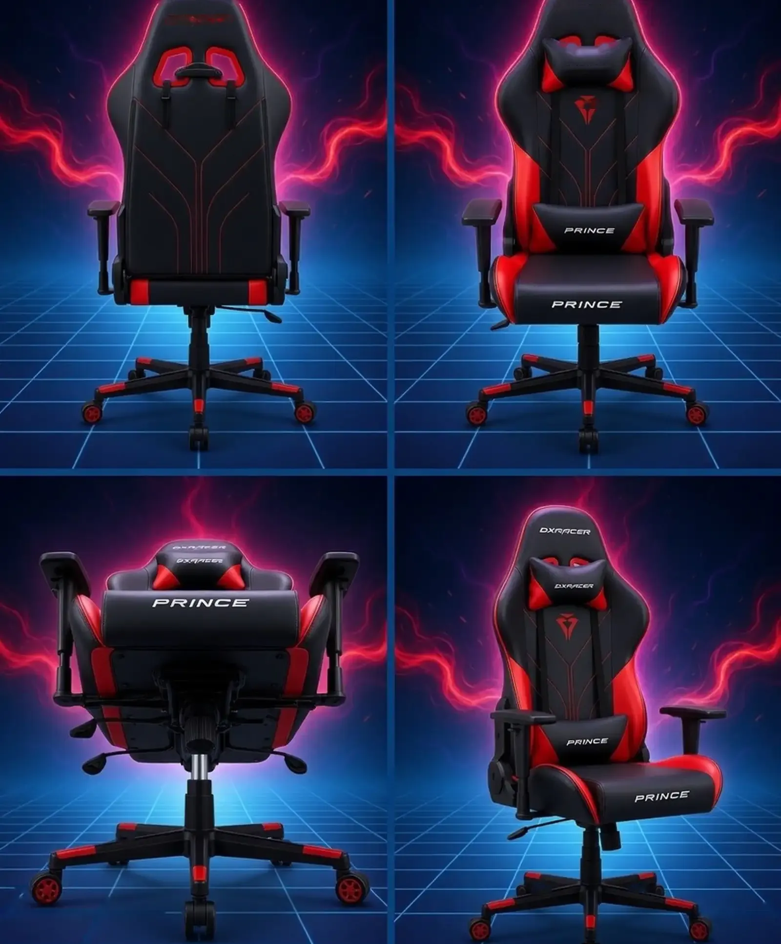 Игровое кресло DXRacer Prince Throne 2026 Black Red