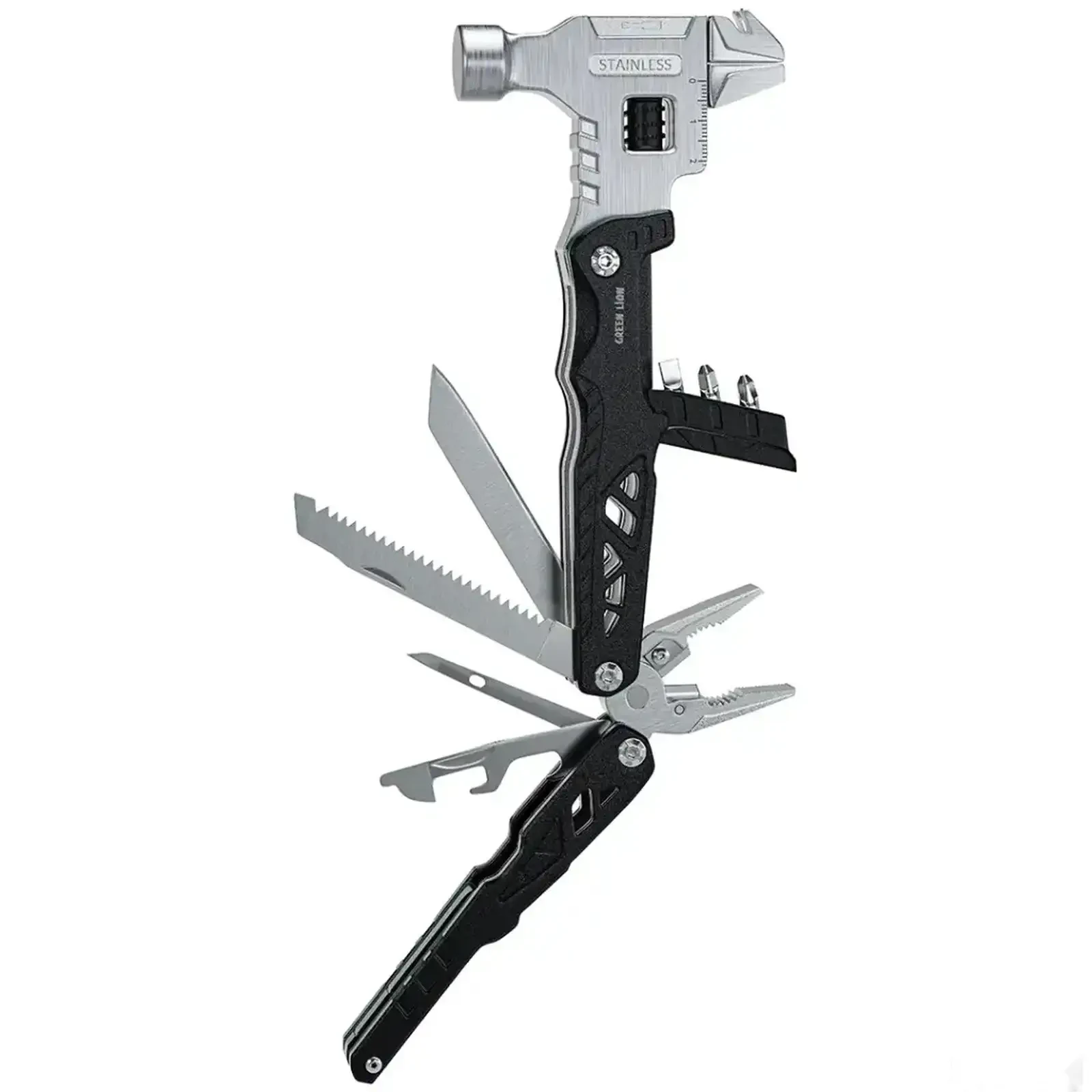 Мультитул Green Lion 18 в 1 Multi-Tool Hammer, черный — фото 4