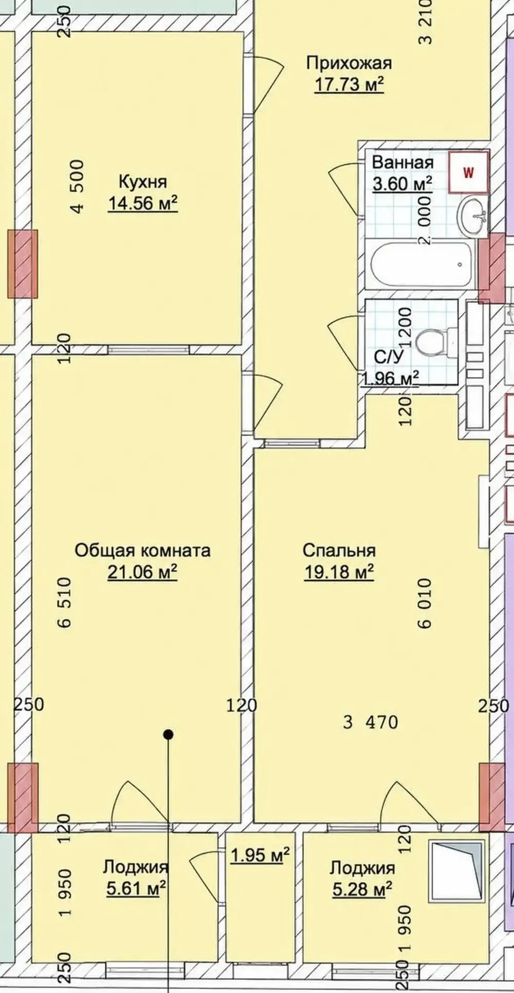 2-комн. квартира, 13 этаж, 91 м², Сино