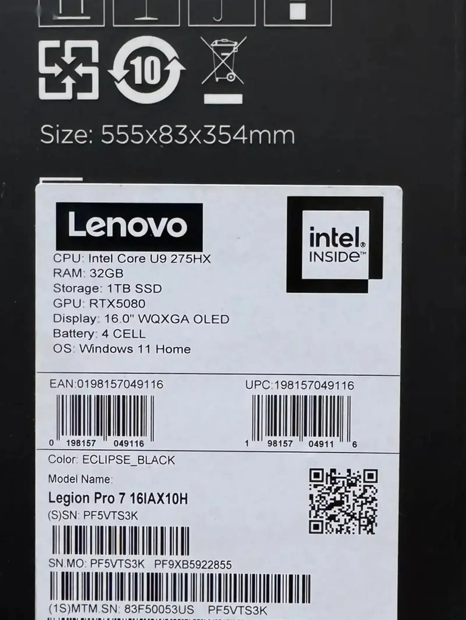 Ноутбук Lenovo Legion Pro 7 Ultra 9 RTX 5080 — фото 2