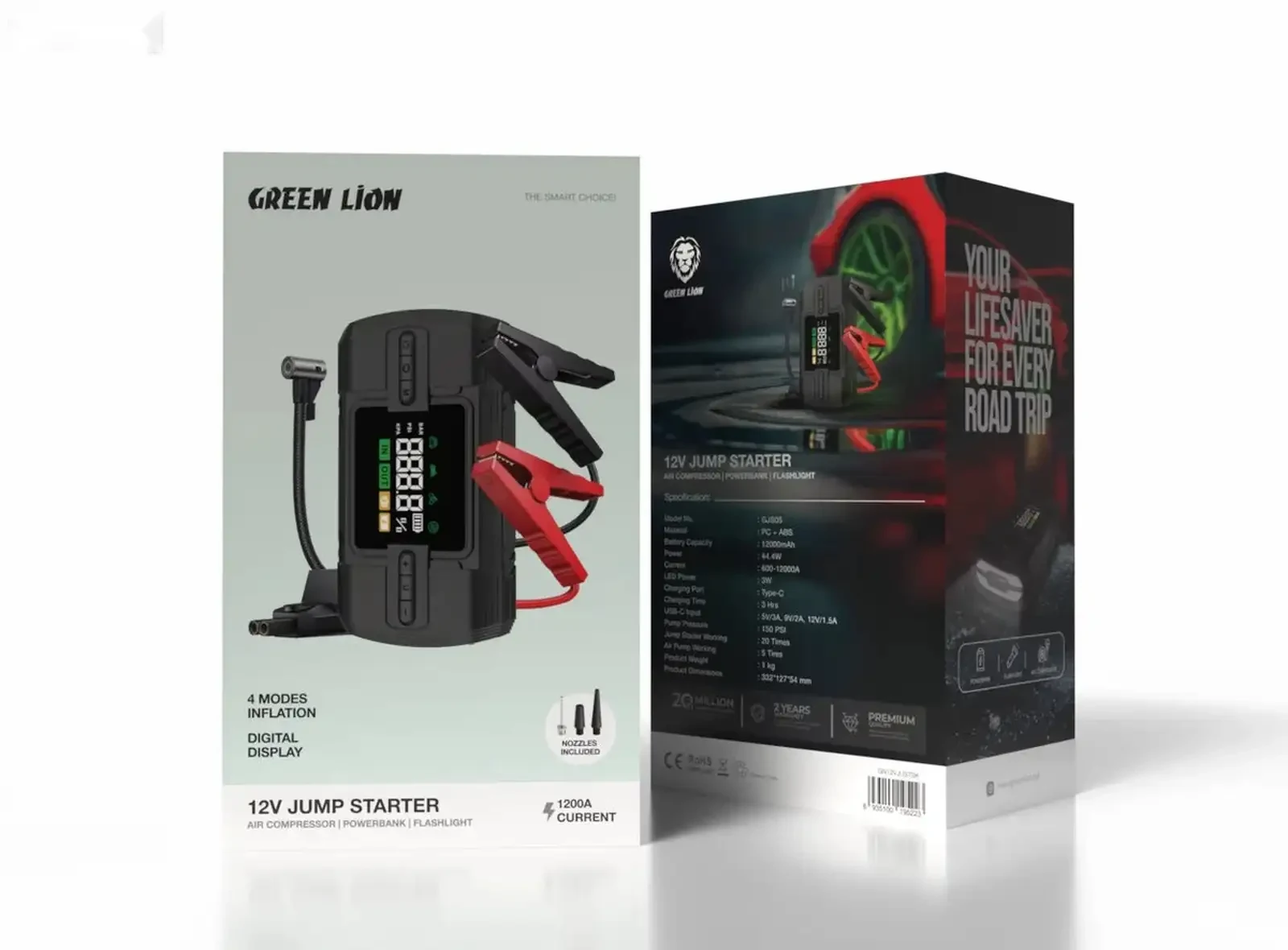 Пусковое устройство Green Lion 12V Jump Starter 12000 мАч черный — фото 4