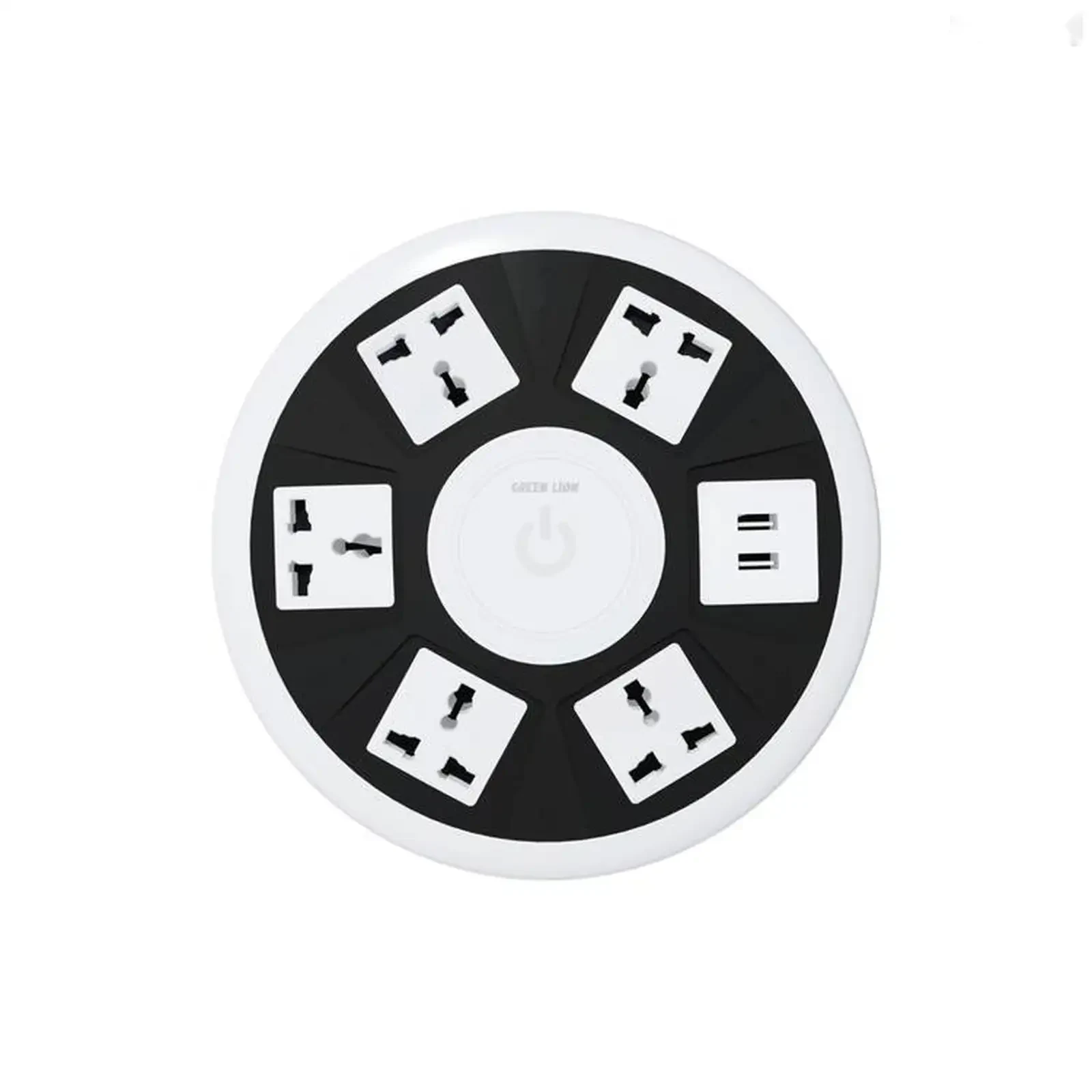 Розетка Green Lion 7 в 1 Power Socket 5AC Universal Outlet + 2USB белый — фото 2