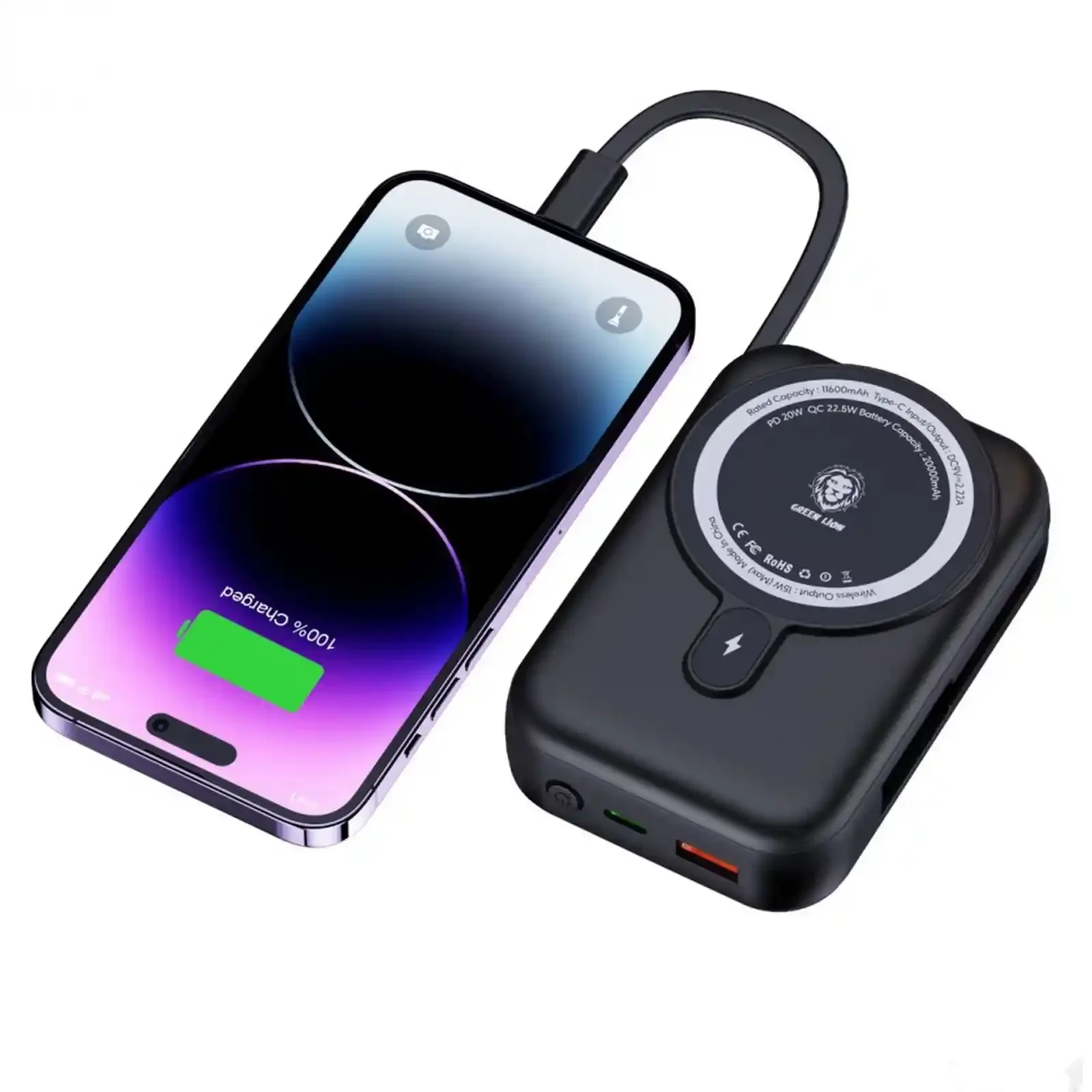 Внешний аккумулятор Green Lion Monaco MagSafe 20000 mAh — фото 6