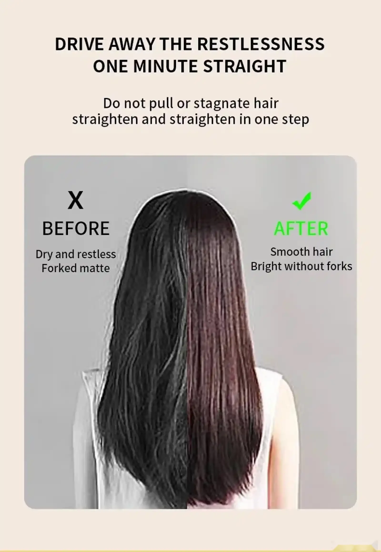 Портативная мини щетка для выпрямления Cordless straightening comb QL001 — фото 4