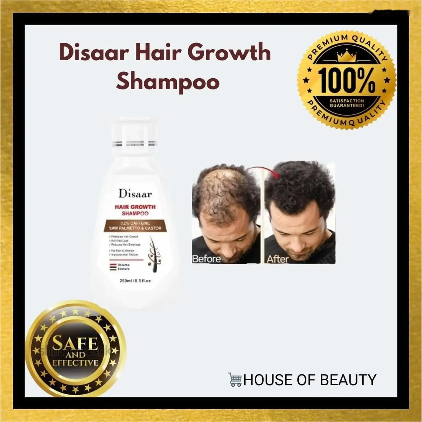 Шампунь Disaar Hair Growth Shampoo с кофеином и экстрактом пальмы сереноа — фото 3