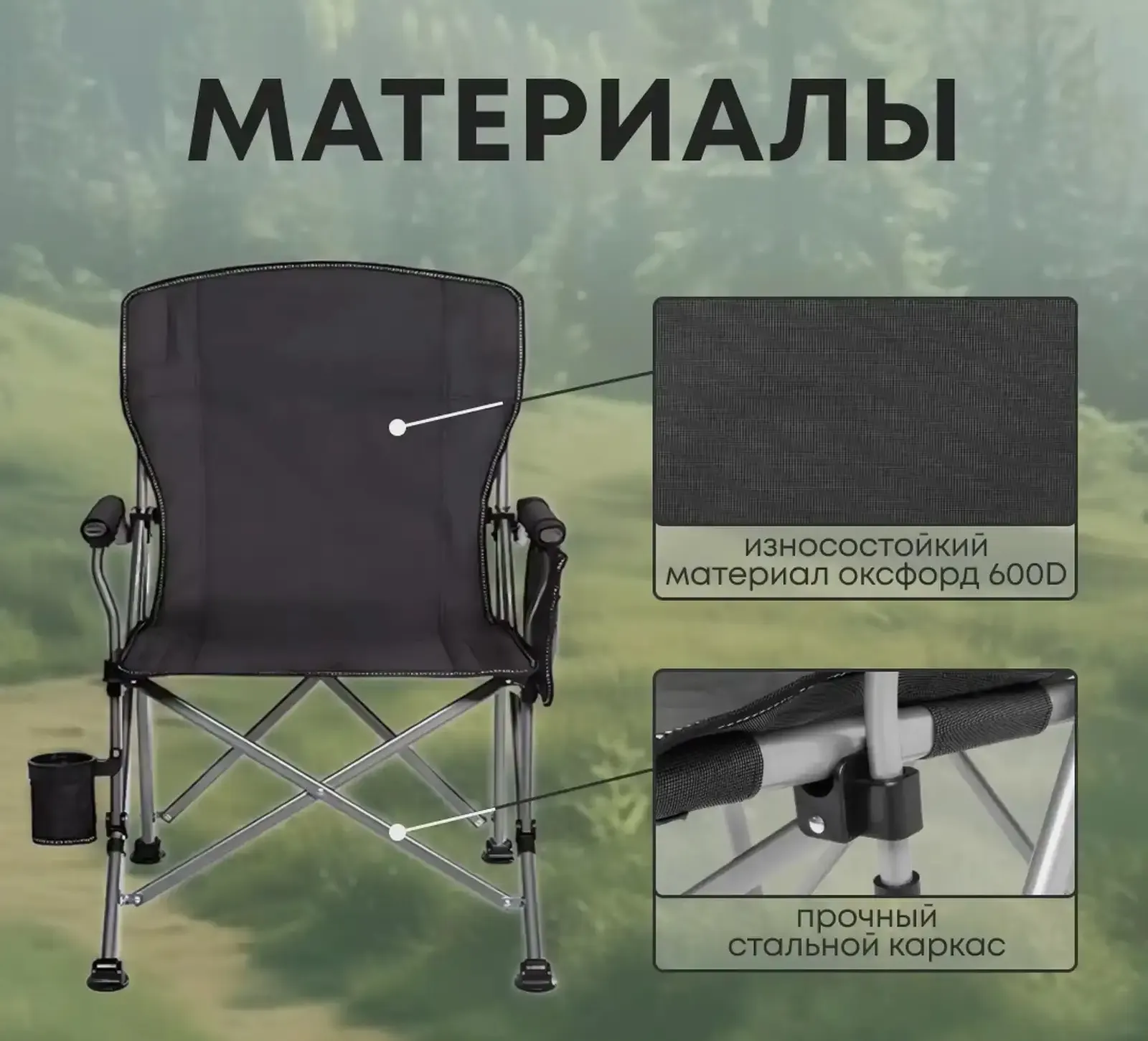 Кресло складное 120кг