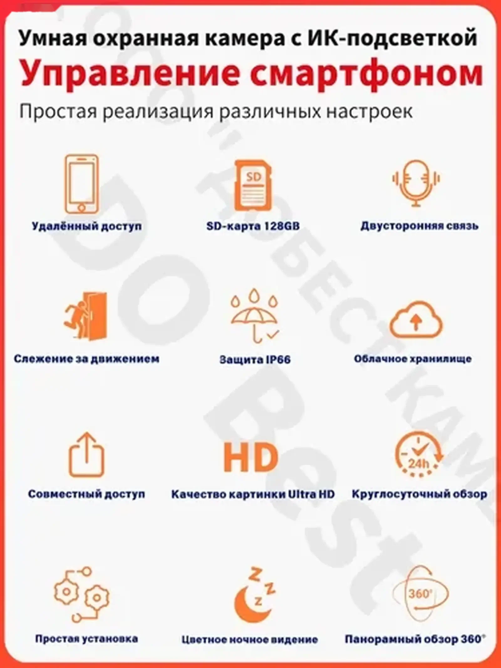 Умная поворотная 4G-камера видеонаблюдения с датчиком движения и солнечной батар — фото 6