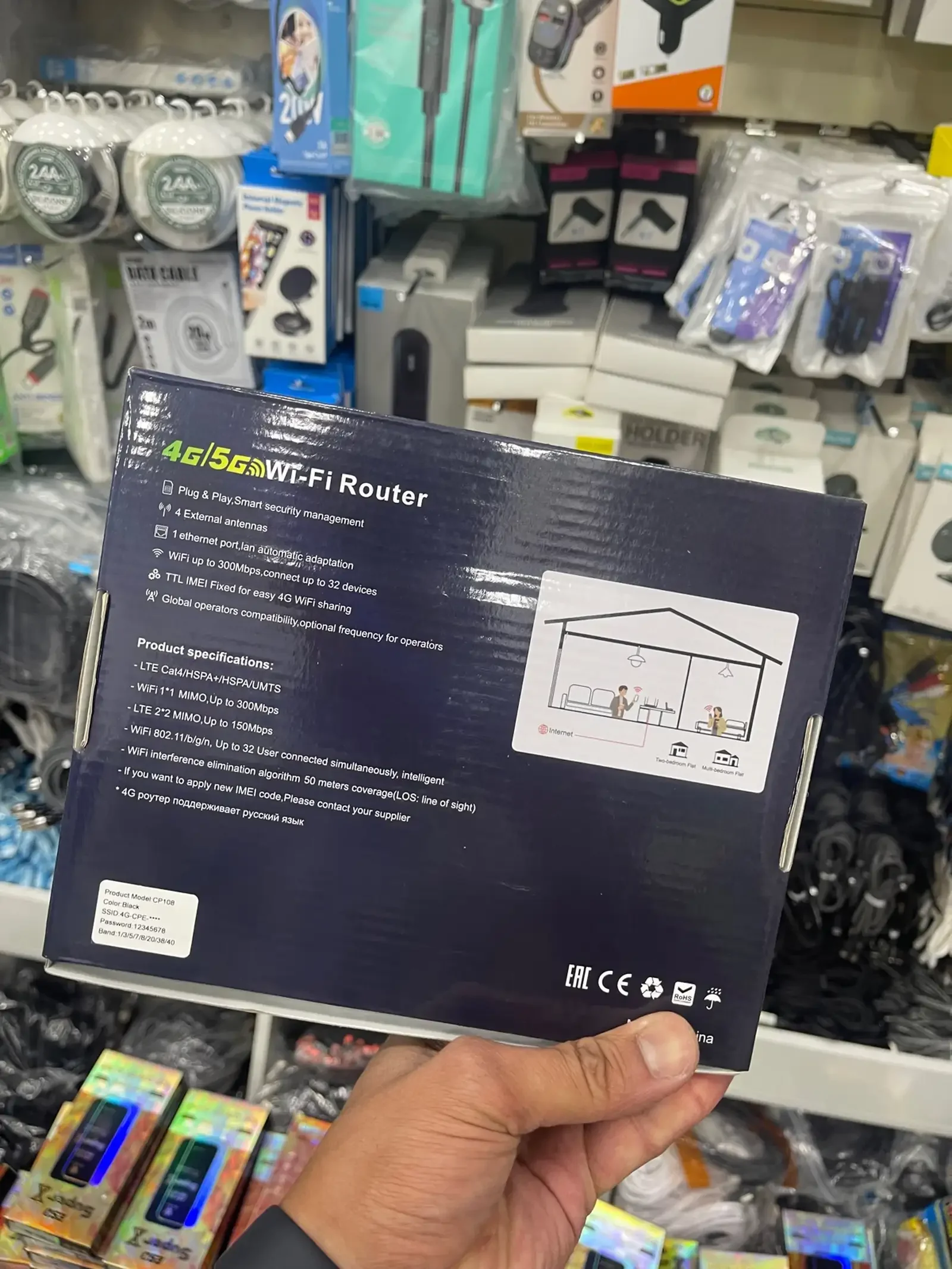 Роутер CP108 4G LTE CPE WiFi роутер 150 Мбит/с с 4 антеннами — фото 2
