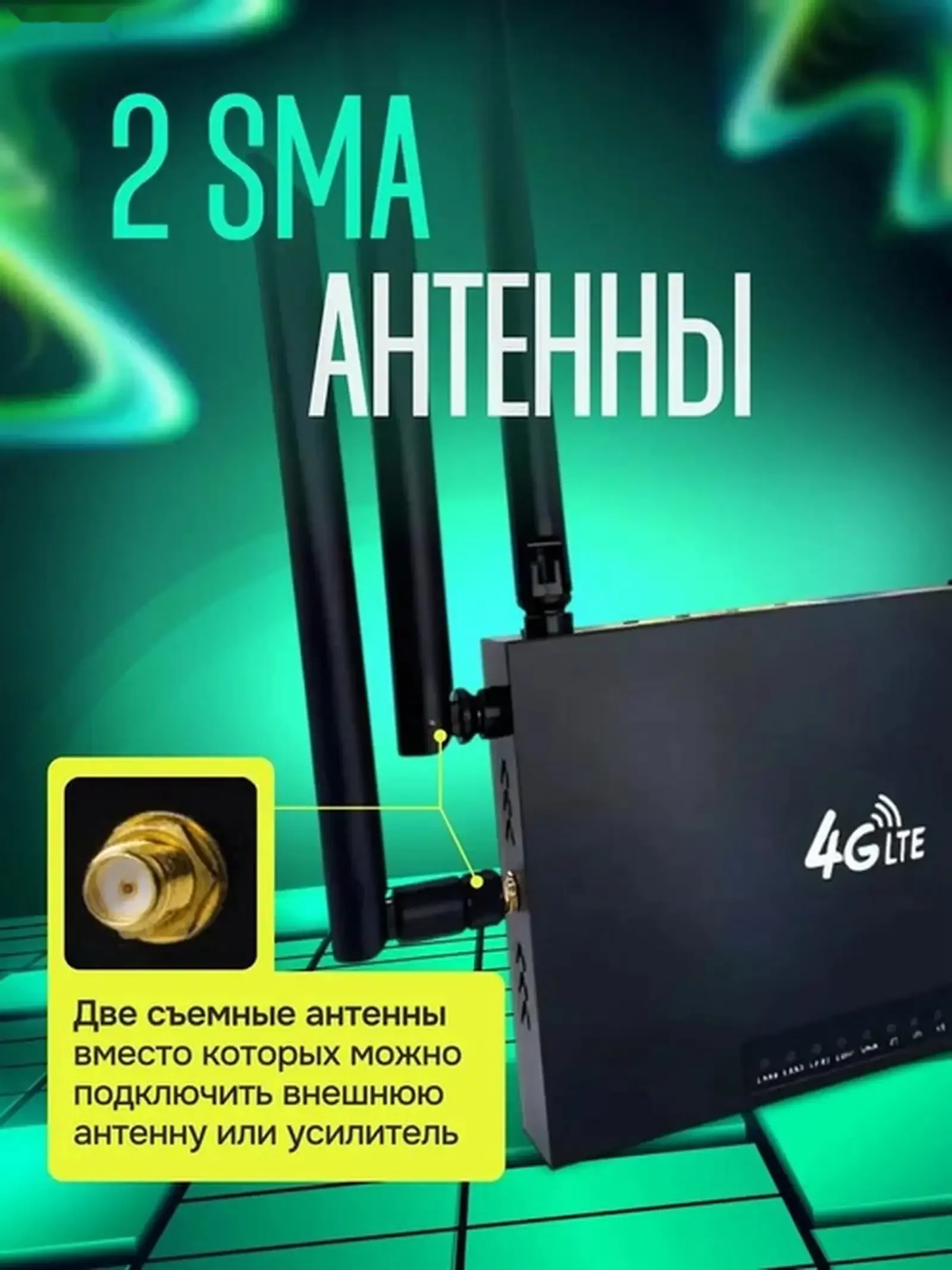Роутер WiFi с сим картой 4G LTE с 2 дополнительными антеннами ED128 — фото 2
