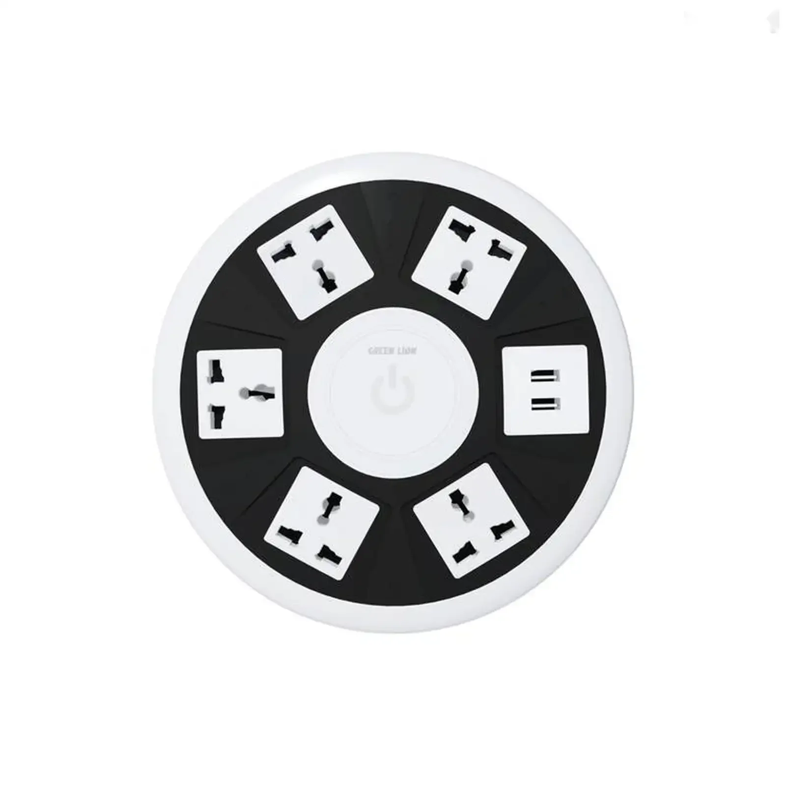 Розетка Green Lion 7 в 1 Power Socket 5AC Universal Outlet + 2USB белый — фото 2