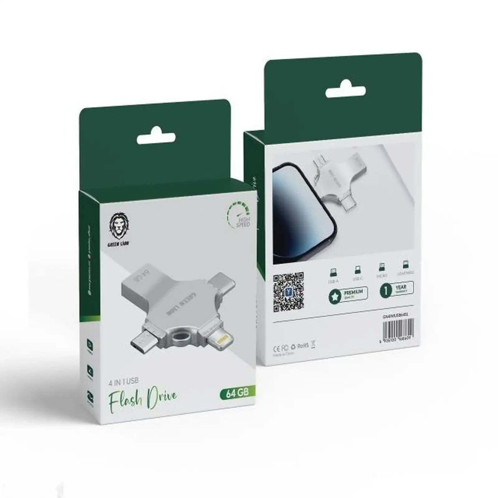Флеш накопителя Green Lion 4 in 1 USB Flash Drive 64GB — фото 2