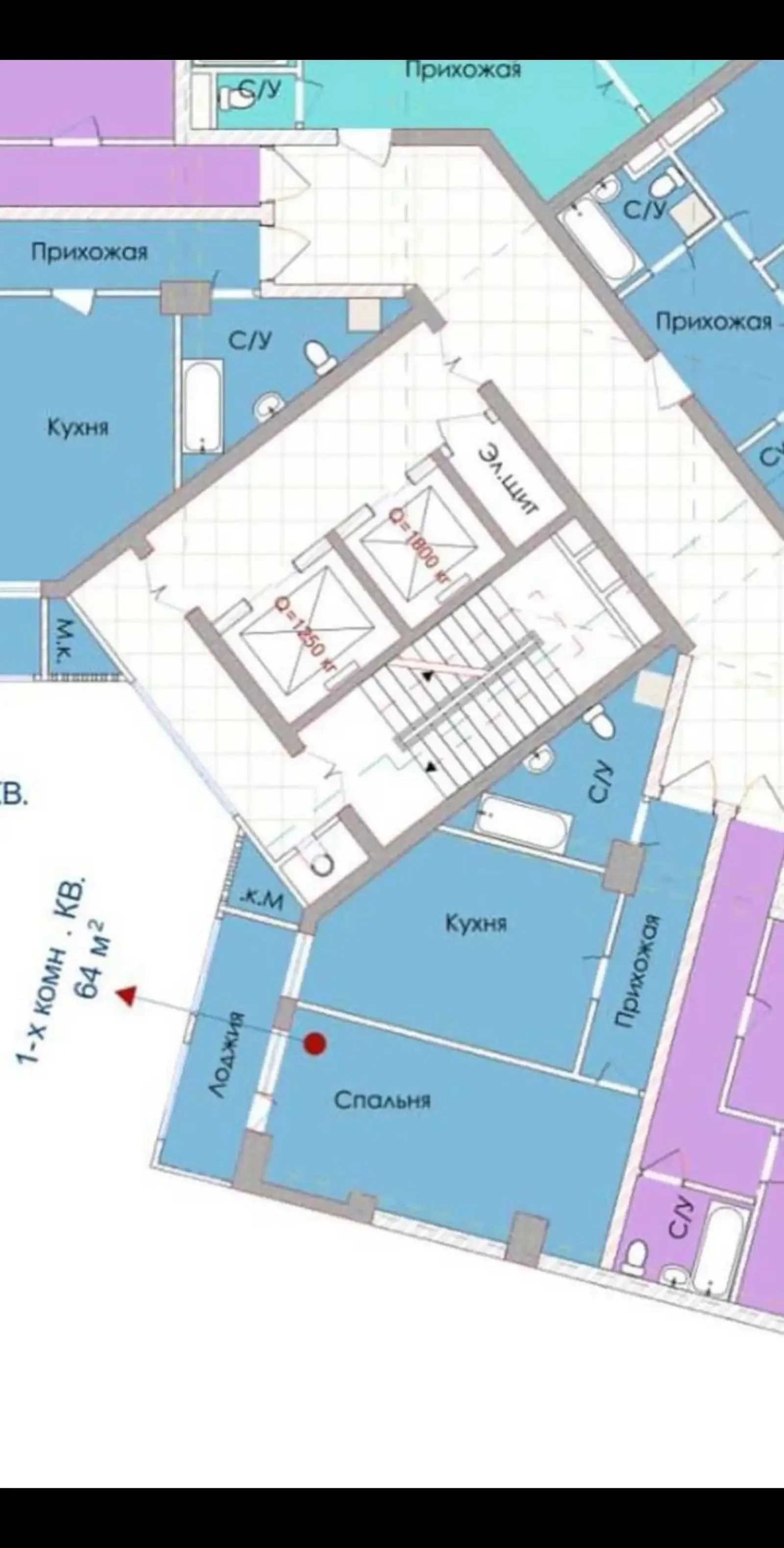 1-комн. квартира, 15 этаж, 64 м², Шоҳмансур