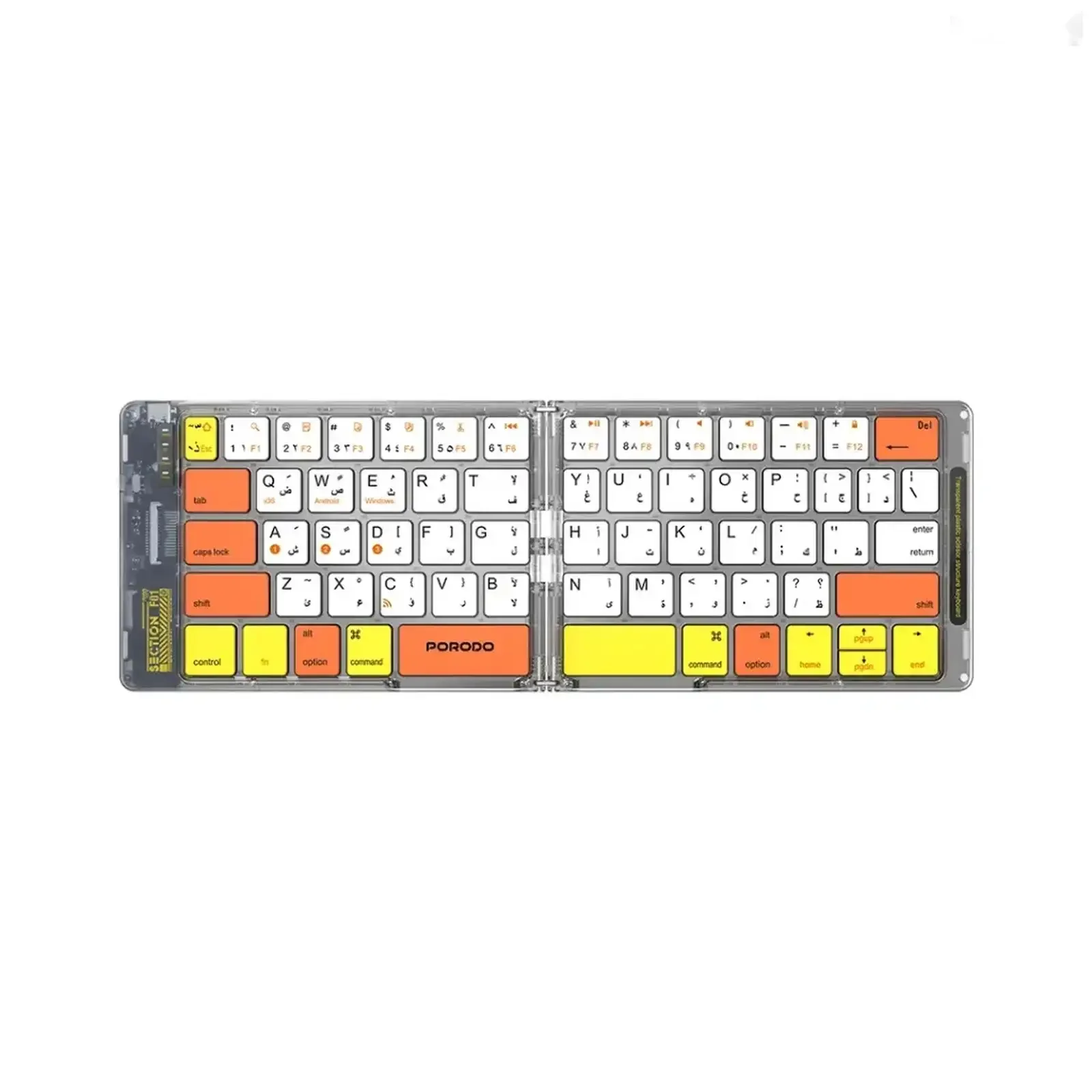 Мини клавиатура Porodo Crystal Shell Wireless Keyboard белый — фото 2