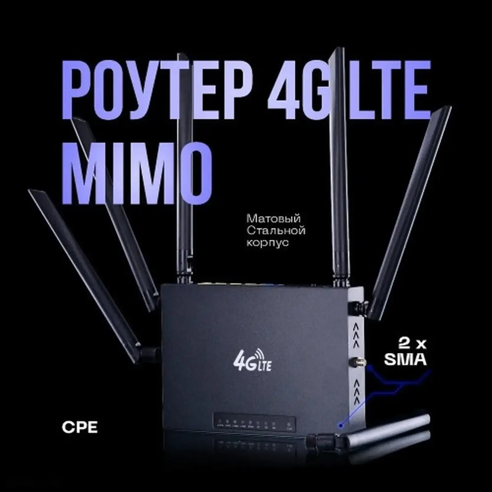 Роутер WiFi с сим картой 4G LTE с 2 дополнительными антеннами ED128 — фото 3