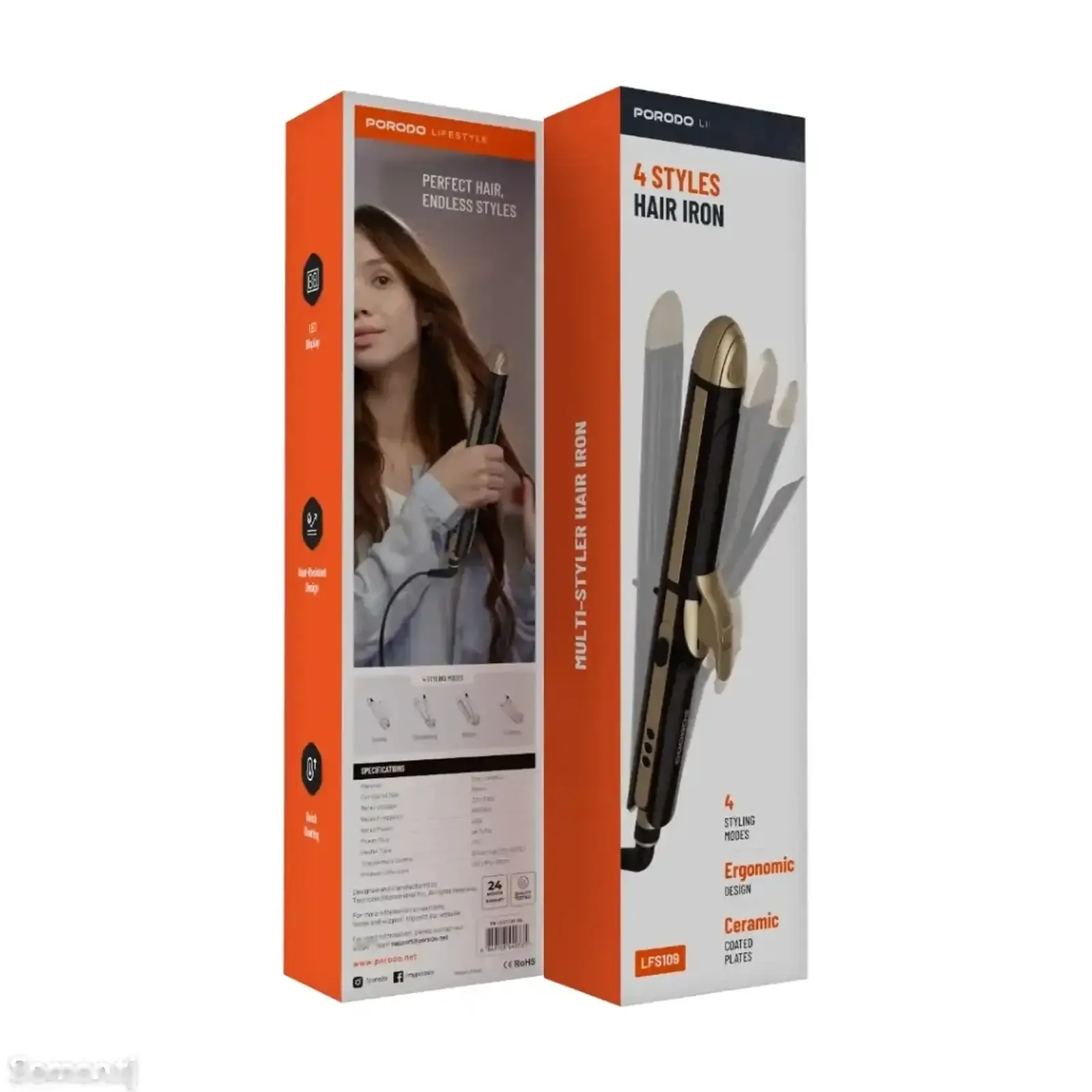 Многофункциональный утюжок для волос 4 в 1 Porodo Lifestyle 4 Style Hair Iron