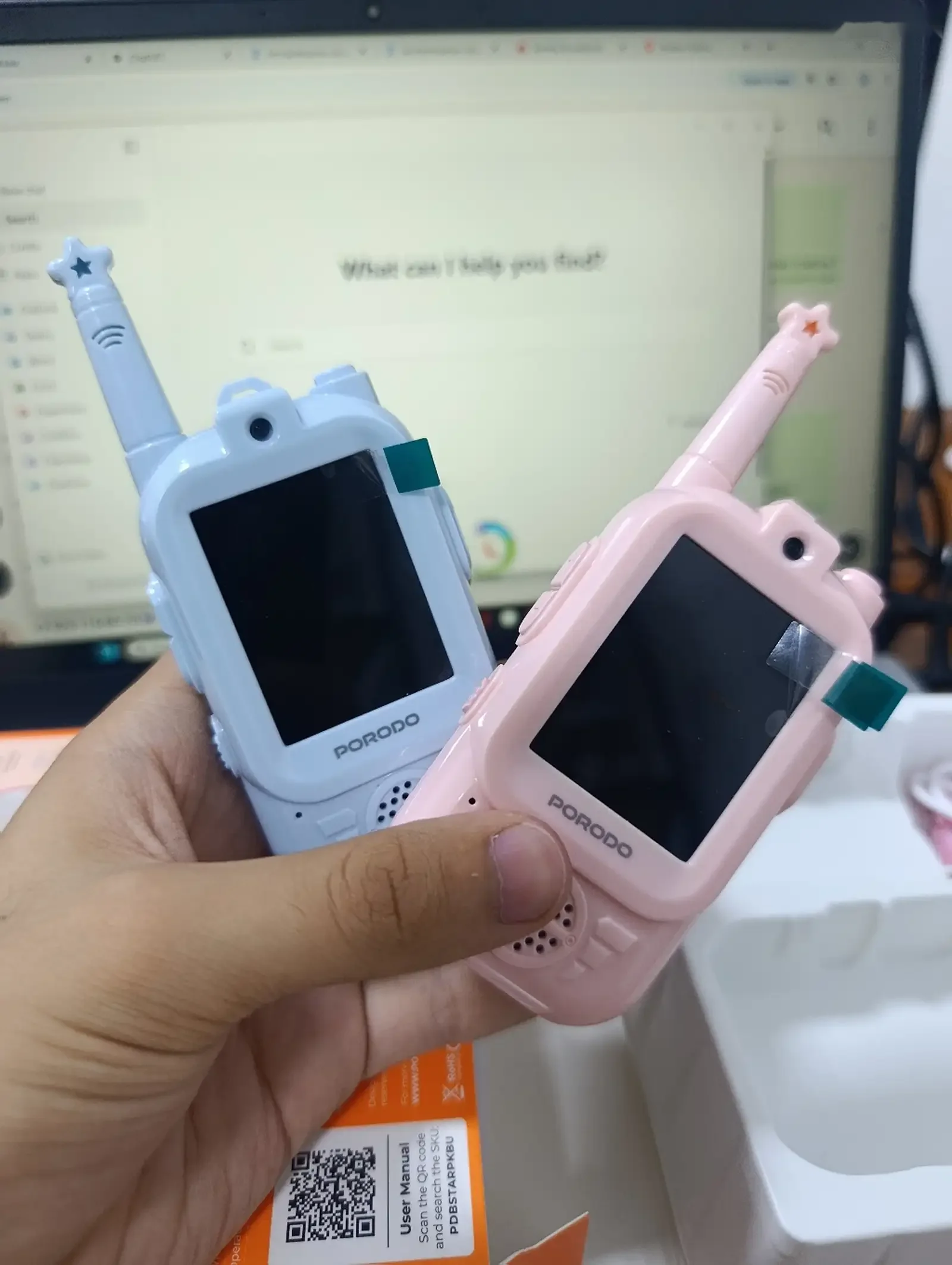 Детская рация Porodo Piko Piko rechargeable video walkie talke 300m — фото 2
