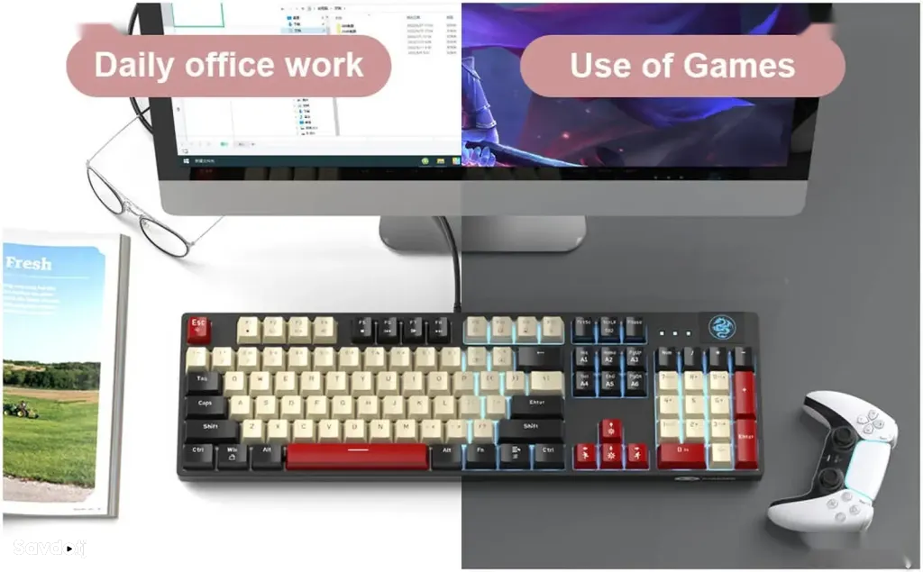 MageGee MK-Armor Механическая Клавиатура Red Switch LED ENG Black