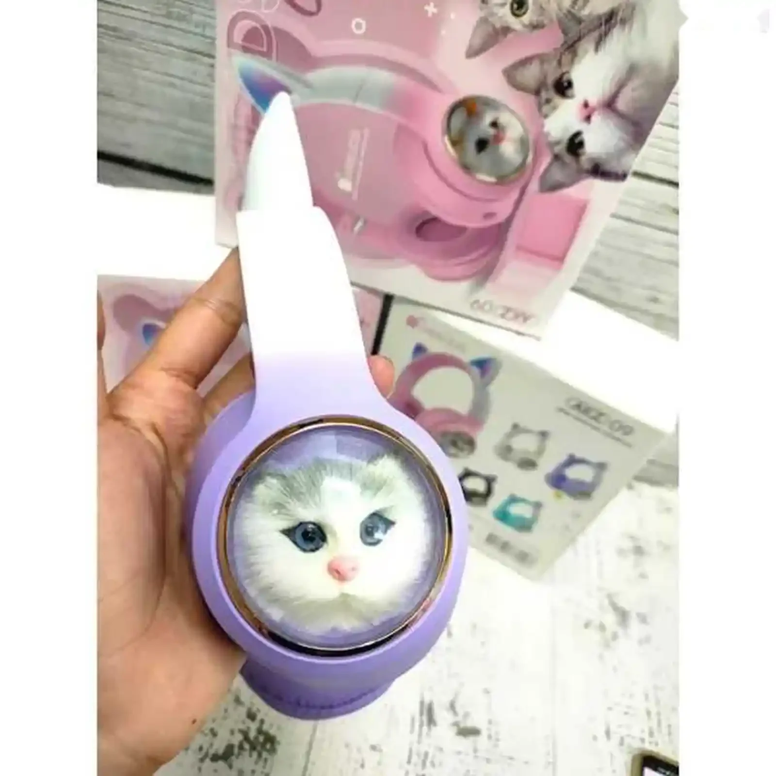 Беспроводные наушники Кошачьи Ушки LED AKZ 09 — фото 2