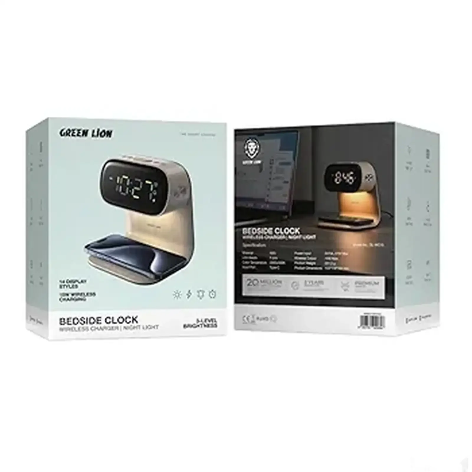 Часы с беспроводной зарядкой Green Lion Bedside Clock with Wireless — фото 2