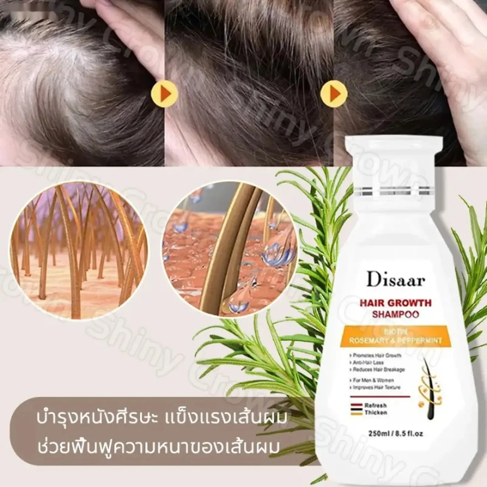 Шампунь Disaar Hair Growth Shampoo с кофеином и экстрактом пальмы сереноа — фото 7
