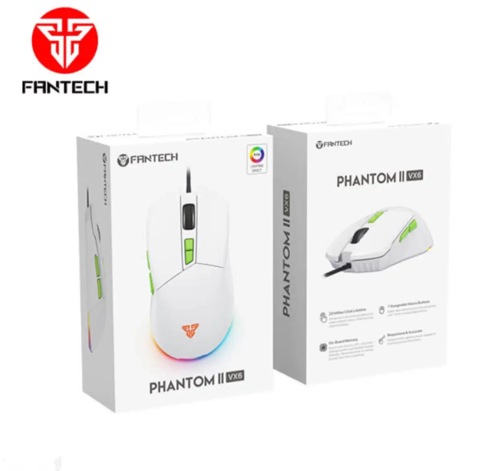 Игровая мышь FANTECH Phantom II VX6 - Белая — фото 2