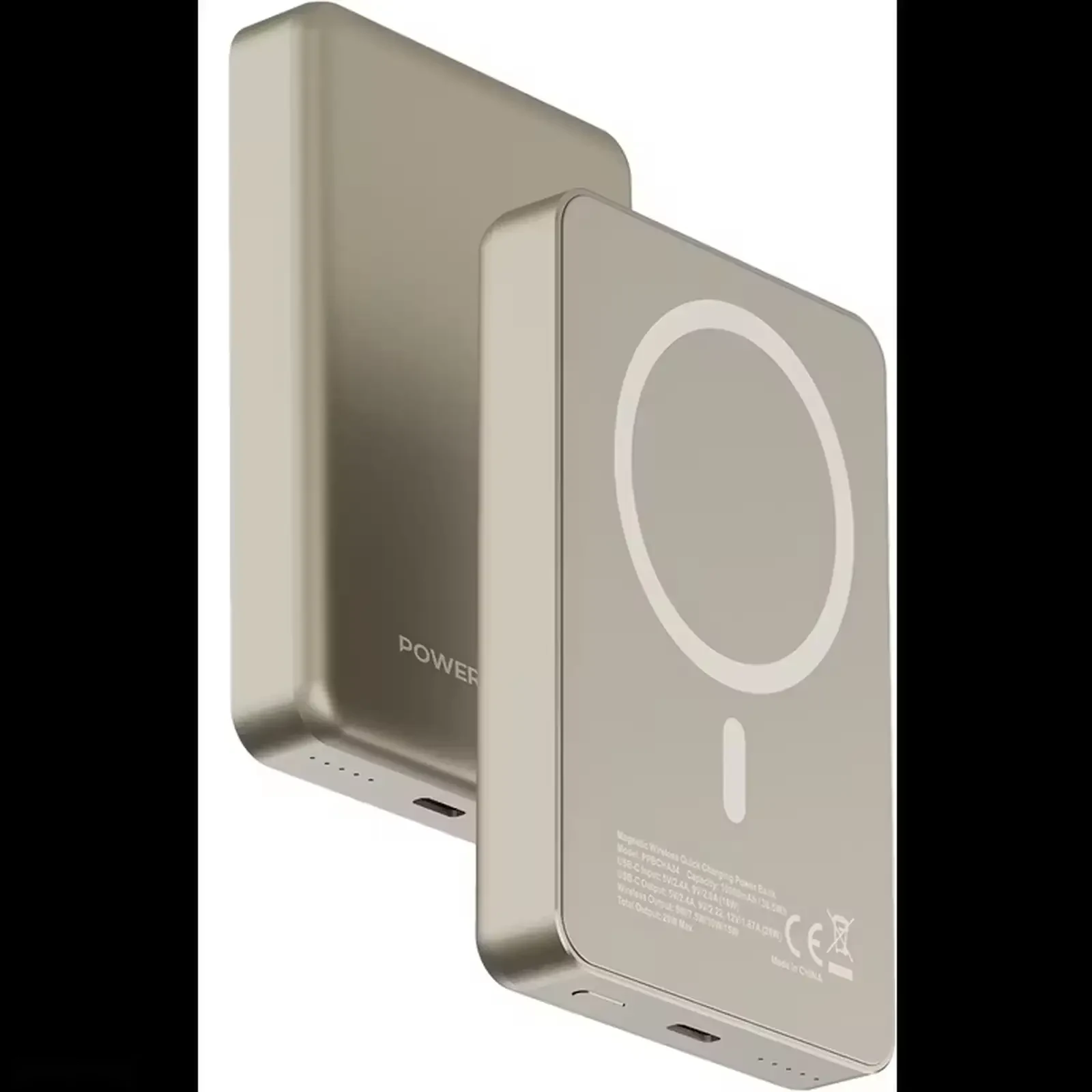 Внешний аккумулятор Powerology 10000 mAh 20W PD & 15W Magsafe титан — фото 2